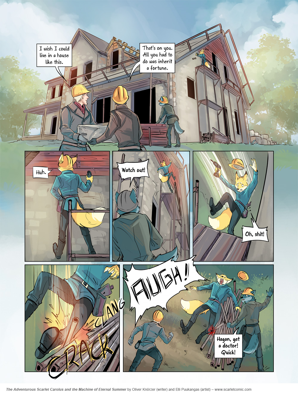 The Adventurous Scarlet Carolus – A Sky Full of Stars 021 (2024-09-09). Oliver Knörzer (writer) & Elli Puukangas (artist), CC BY-NC-ND 4.0. https://www.sandraandwoo.com/scarlet/comic/a-sky-full-of-stars-021/