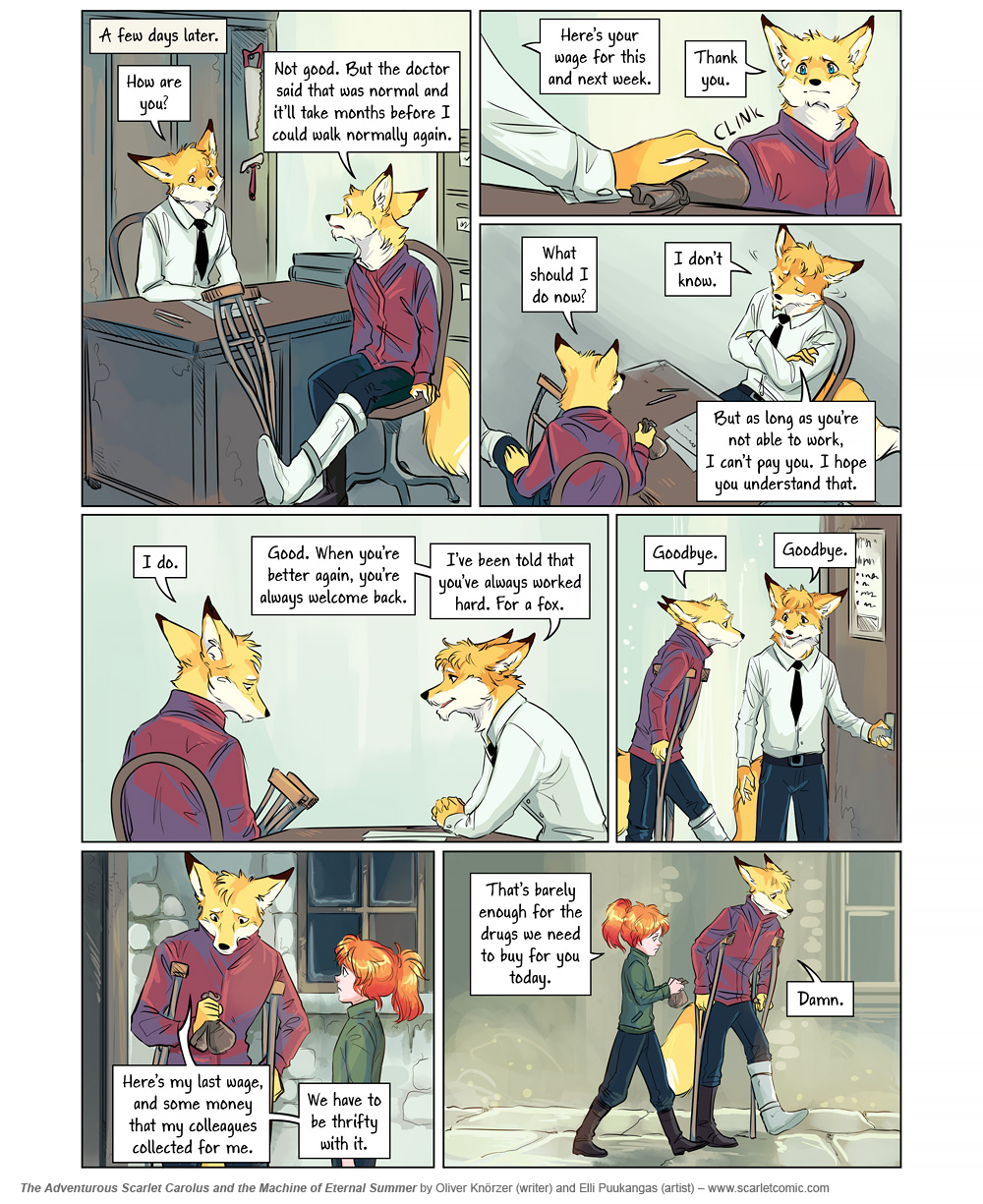 The Adventurous Scarlet Carolus – A Sky Full of Stars 023 (2024-09-17). Oliver Knörzer (writer) & Elli Puukangas (artist), CC BY-NC-ND 4.0. https://www.sandraandwoo.com/scarlet/comic/a-sky-full-of-stars-023/