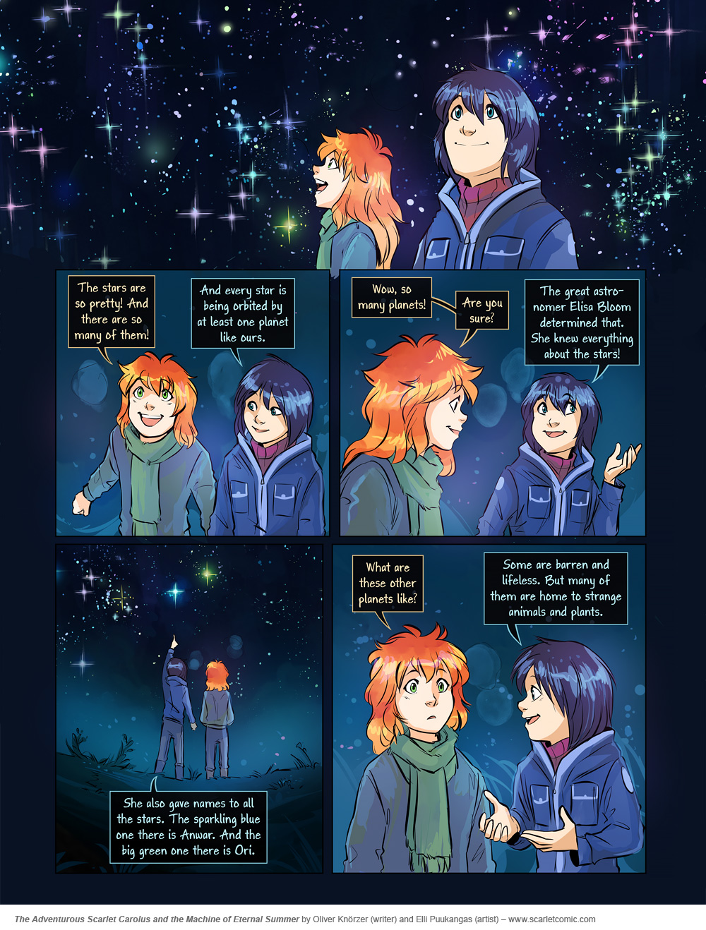 The Adventurous Scarlet Carolus – A Sky Full of Stars 034 (2024-10-24). Oliver Knörzer (writer) & Elli Puukangas (artist), CC BY-NC-ND 4.0. https://www.sandraandwoo.com/scarlet/comic/a-sky-full-of-stars-034/