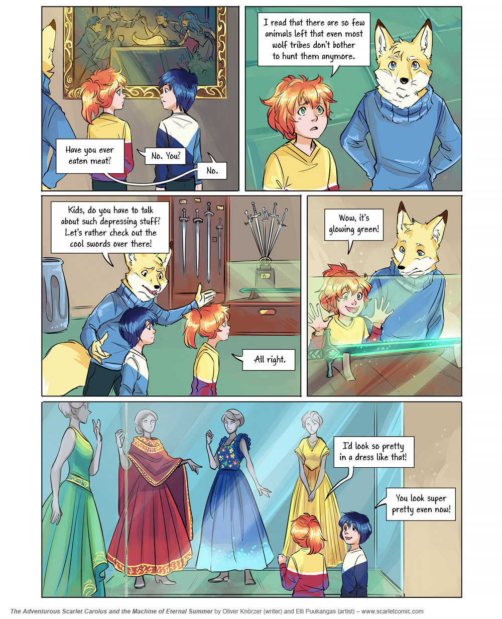 The Adventurous Scarlet Carolus – A Sky Full of Stars 046 (2024-12-05). Oliver Knörzer (writer) & Elli Puukangas (artist), CC BY-NC-ND 4.0. https://www.sandraandwoo.com/scarlet/comic/a-sky-full-of-stars-046/