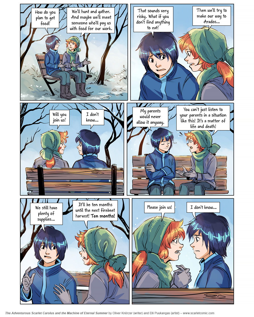 The Adventurous Scarlet Carolus – A Sky Full of Stars 058 (2025-01-21). Oliver Knörzer (writer) & Elli Puukangas (artist), CC BY-NC-ND 4.0. https://www.sandraandwoo.com/scarlet/comic/a-sky-full-of-stars-058/