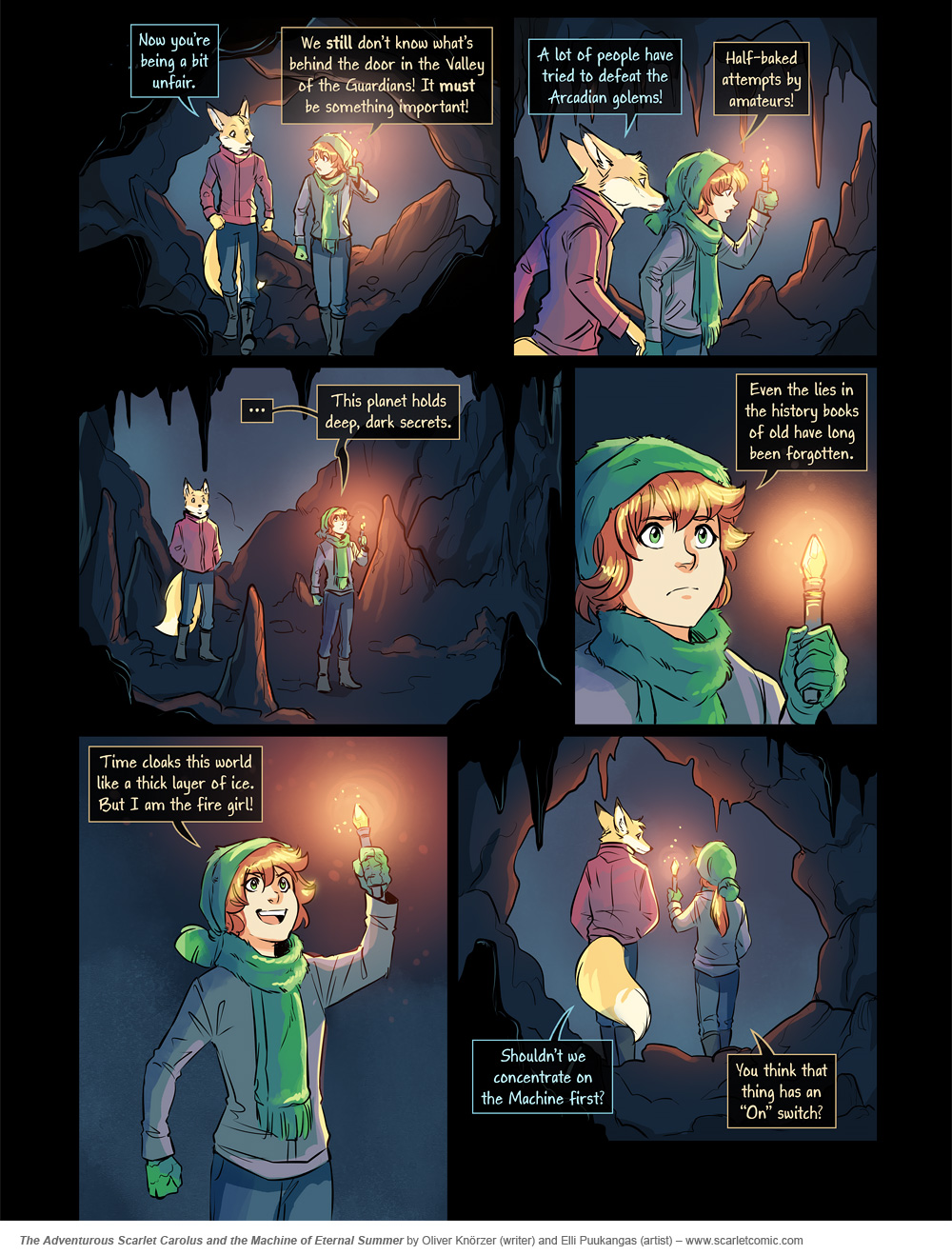 The Adventurous Scarlet Carolus – A Sky Full of Stars 063 (2025-02-07). Oliver Knörzer (writer) & Elli Puukangas (artist), CC BY-NC-ND 4.0. https://www.sandraandwoo.com/scarlet/comic/a-sky-full-of-stars-063/