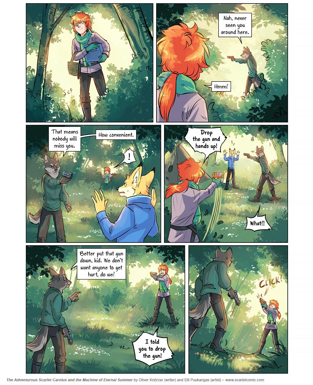 The Adventurous Scarlet Carolus – A Sky Full of Stars 088 (2025-05-05). Oliver Knörzer (writer) & Elli Puukangas (artist), CC BY-NC-ND 4.0. https://www.sandraandwoo.com/scarlet/comic/a-sky-full-of-stars-088/
