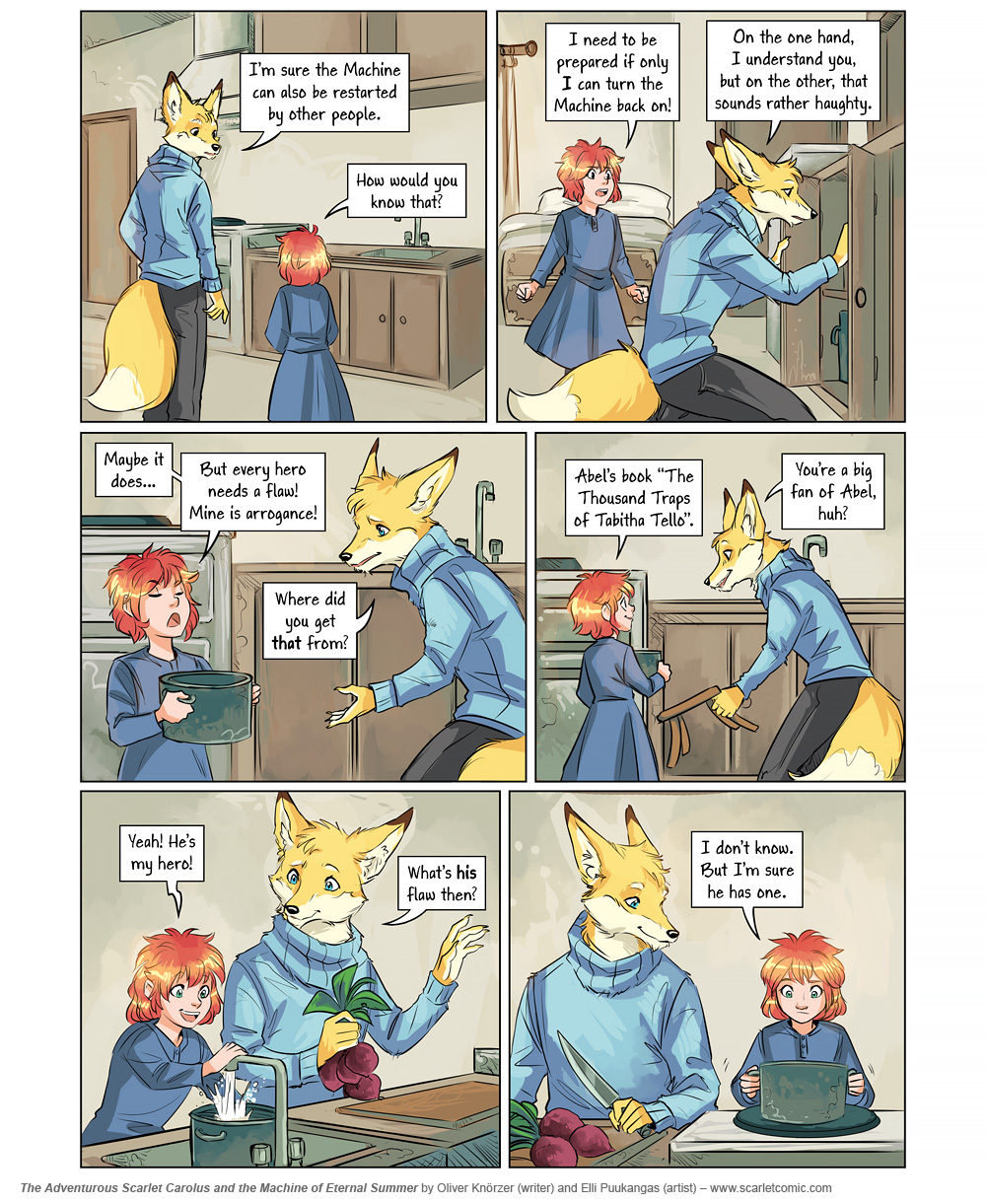 The Adventurous Scarlet Carolus – A Sky Full of Stars 009 (2024-07-29). Oliver Knörzer (writer) & Elli Puukangas (artist), CC BY-NC-ND 4.0. https://www.sandraandwoo.com/scarlet/comic/a-sky-full-of-stars-009/