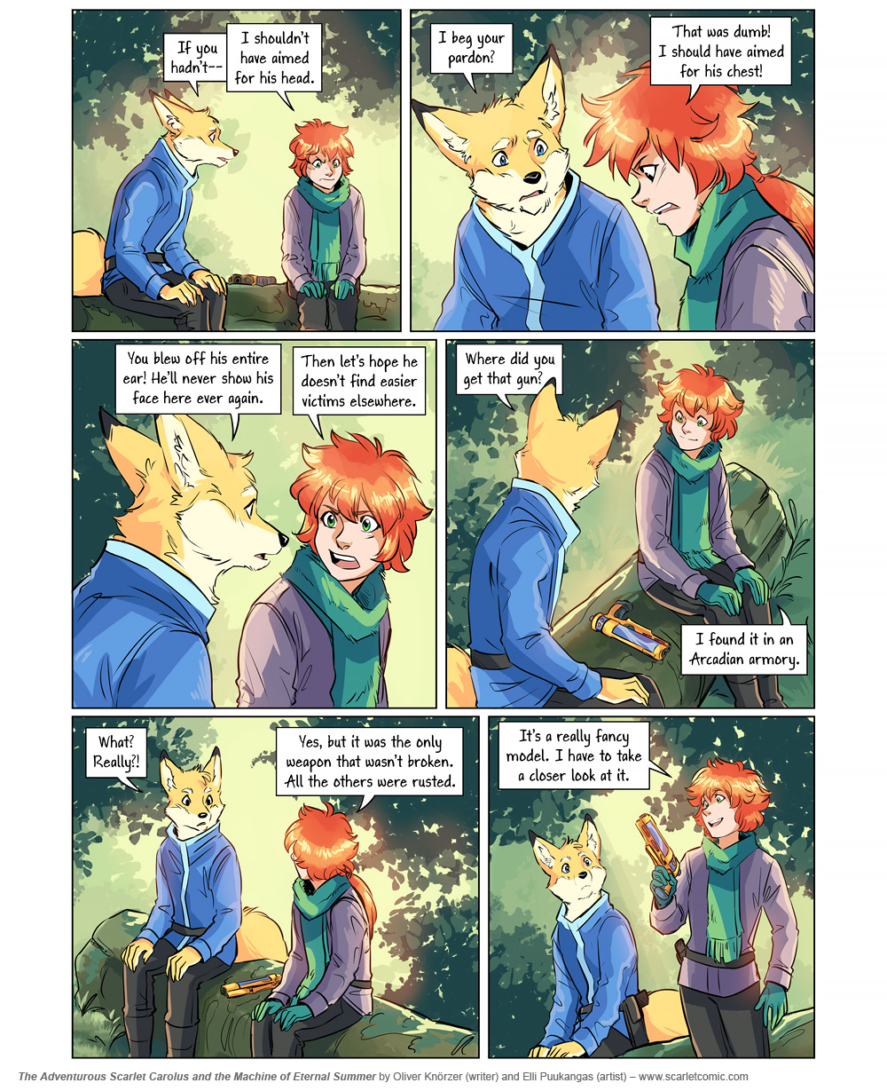 The Adventurous Scarlet Carolus – A Sky Full of Stars 091 (2025-05-15). Oliver Knörzer (writer) & Elli Puukangas (artist), CC BY-NC-ND 4.0. https://www.sandraandwoo.com/scarlet/comic/a-sky-full-of-stars-091/