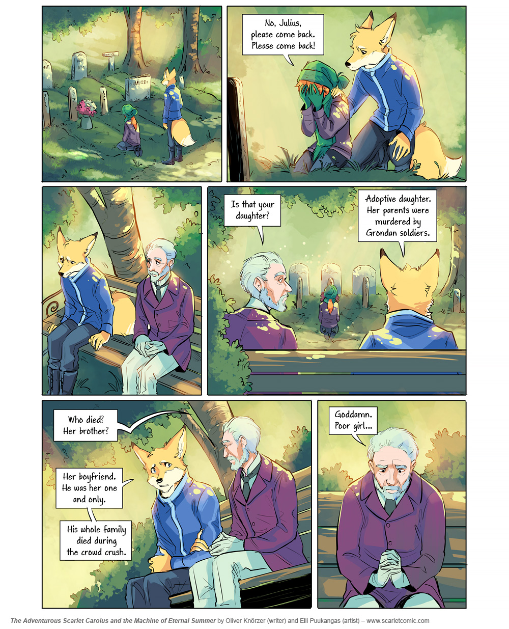 The Adventurous Scarlet Carolus – A Sky Full of Stars 100 (2025-06-19). Oliver Knörzer (writer) & Elli Puukangas (artist), CC BY-NC-ND 4.0. https://www.sandraandwoo.com/scarlet/comic/a-sky-full-of-stars-100/