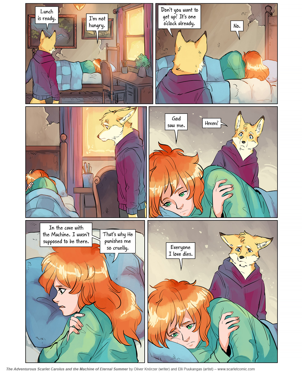 The Adventurous Scarlet Carolus – Machine Girl 001 (2025-07-14). Oliver Knörzer (writer) & Elli Puukangas (artist), CC BY-NC-ND 4.0. https://www.sandraandwoo.com/scarlet/comic/machine-girl-001/