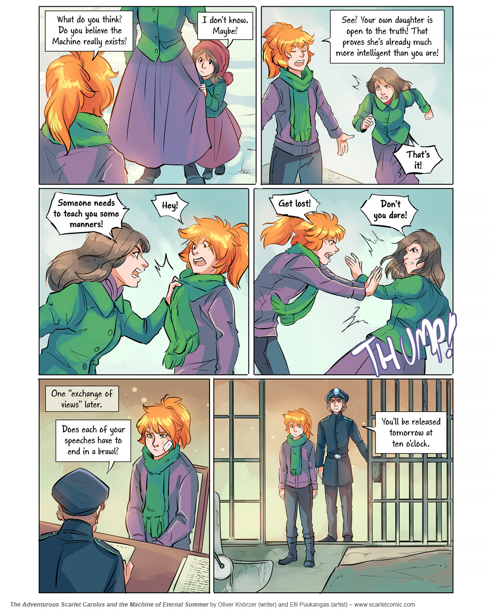 The Adventurous Scarlet Carolus – Machine Girl 016. Oliver Knörzer (writer) & Elli Puukangas (artist), CC BY-NC-ND 4.0. https://www.sandraandwoo.com/scarlet/comic/machine-girl-016/