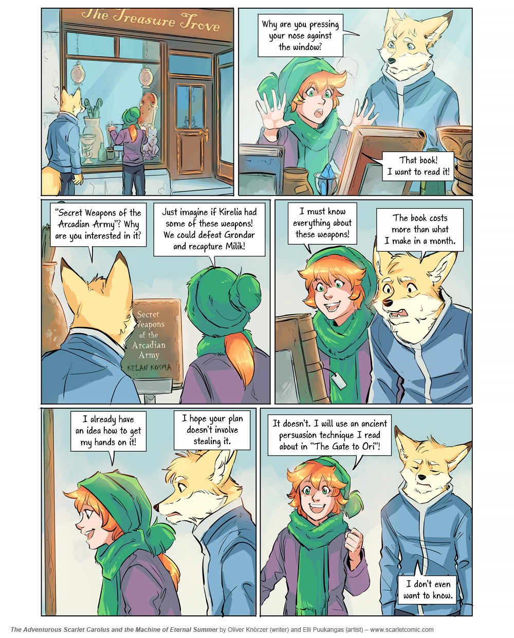 The Adventurous Scarlet Carolus – Machine Girl 018 (2025-09-11). Oliver Knörzer (writer) & Elli Puukangas (artist), CC BY-NC-ND 4.0. https://www.sandraandwoo.com/scarlet/comic/machine-girl-018/