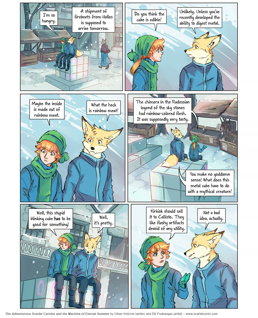 The Adventurous Scarlet Carolus – Machine Girl 030 (2025-11-14). Oliver Knörzer (writer) & Elli Puukangas (artist), CC BY-NC-ND 4.0. https://www.sandraandwoo.com/scarlet/comic/machine-girl-030/