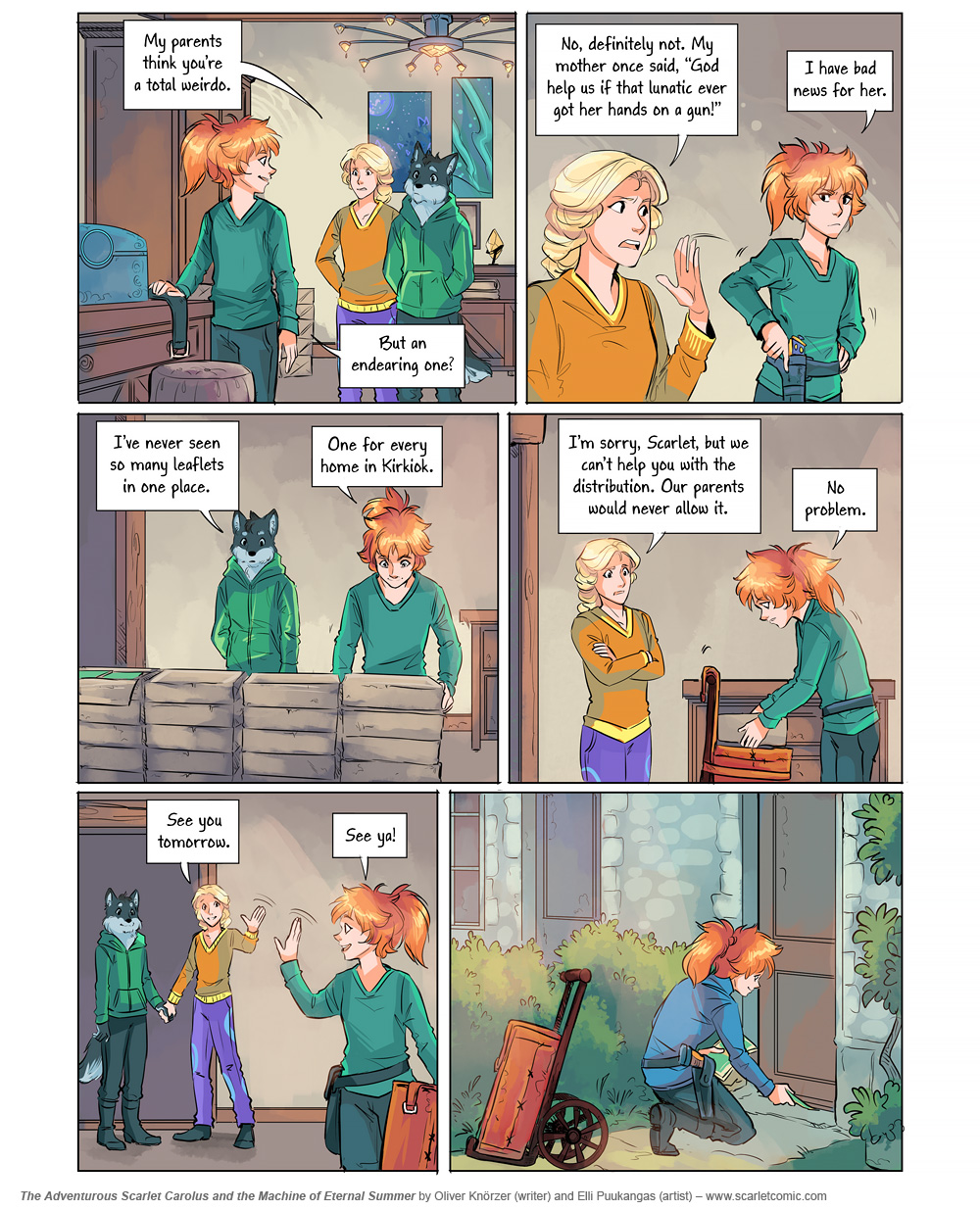 The Adventurous Scarlet Carolus – Machine Girl 037 (2025-12-09). Oliver Knörzer (writer) & Elli Puukangas (artist), CC BY-NC-ND 4.0. https://www.sandraandwoo.com/scarlet/comic/machine-girl-037/