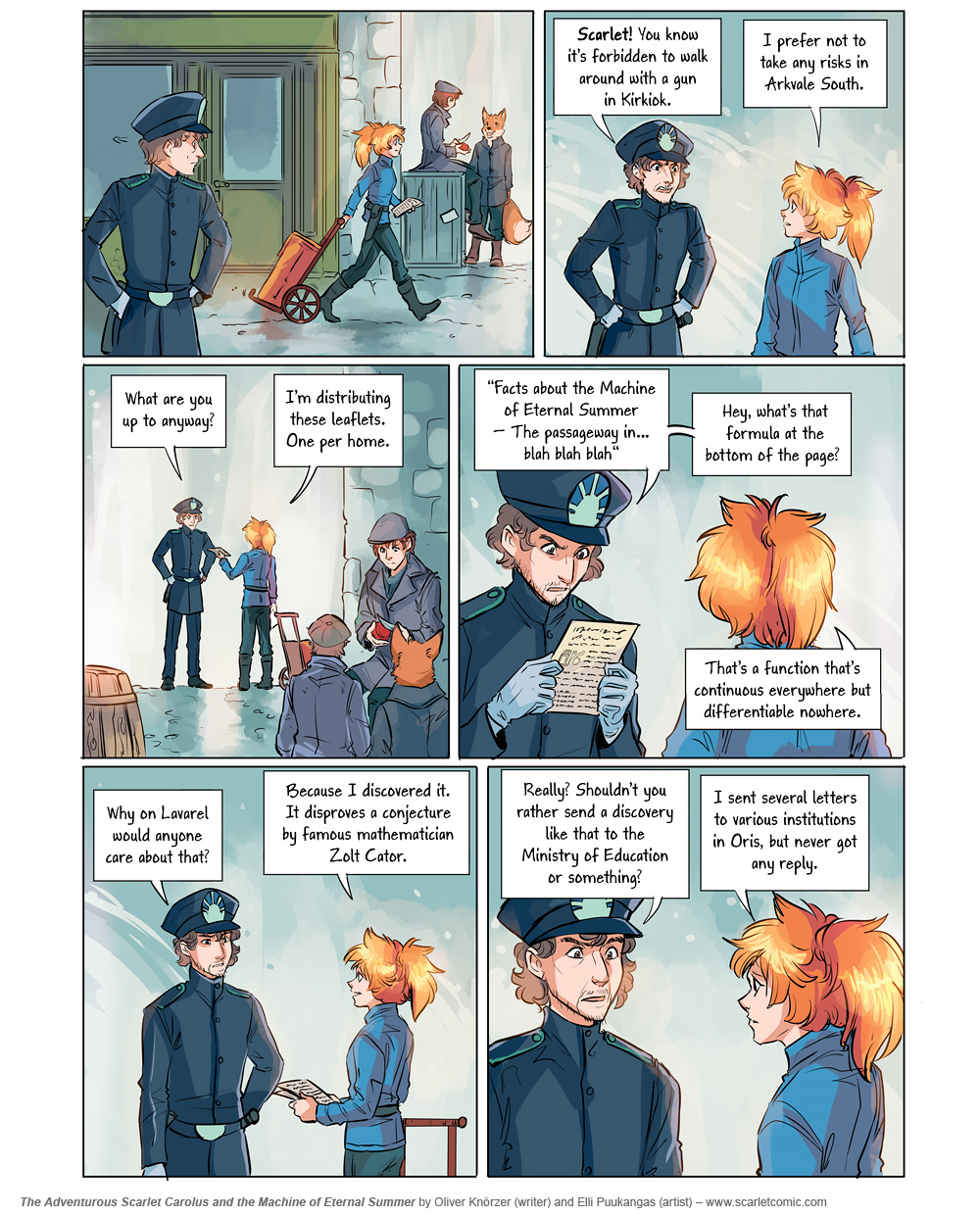 The Adventurous Scarlet Carolus – Machine Girl 038 (2025-12-11). Oliver Knörzer (writer) & Elli Puukangas (artist), CC BY-NC-ND 4.0. https://www.sandraandwoo.com/scarlet/comic/machine-girl-038/