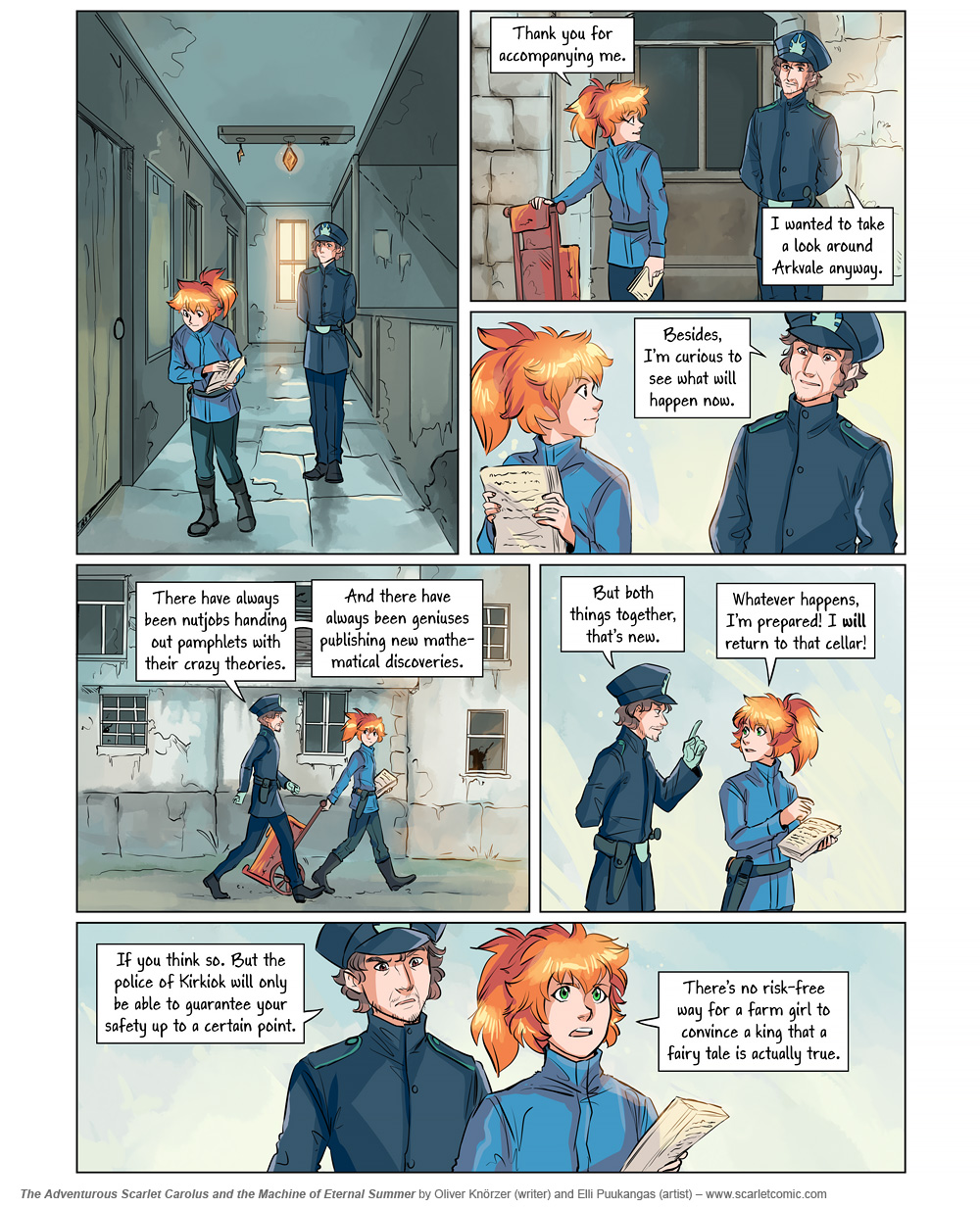 The Adventurous Scarlet Carolus – Machine Girl 040 (2025-12-18). Oliver Knörzer (writer) & Elli Puukangas (artist), CC BY-NC-ND 4.0. https://www.sandraandwoo.com/scarlet/comic/machine-girl-040/