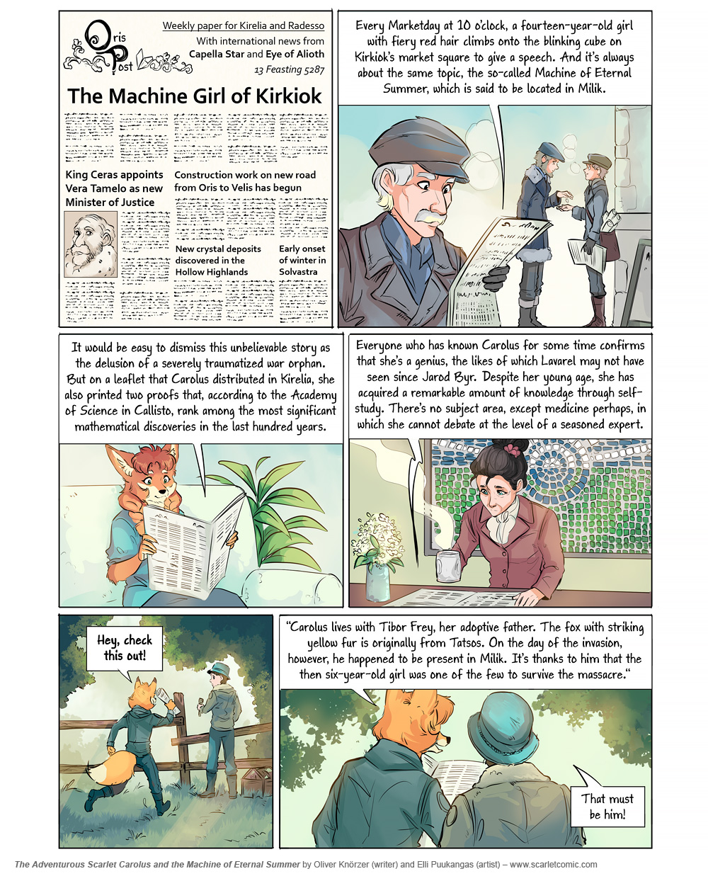 The Adventurous Scarlet Carolus – Machine Girl 043 (2026-01-02). Oliver Knörzer (writer) & Elli Puukangas (artist), CC BY-NC-ND 4.0. https://www.sandraandwoo.com/scarlet/comic/machine-girl-043/