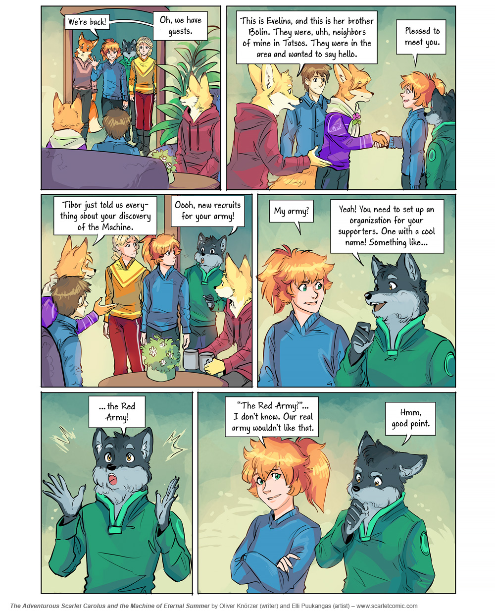 The Adventurous Scarlet Carolus – Machine Girl 046 (2026-01-13). Oliver Knörzer (writer) & Elli Puukangas (artist), CC BY-NC-ND 4.0. https://www.sandraandwoo.com/scarlet/comic/machine-girl-046/