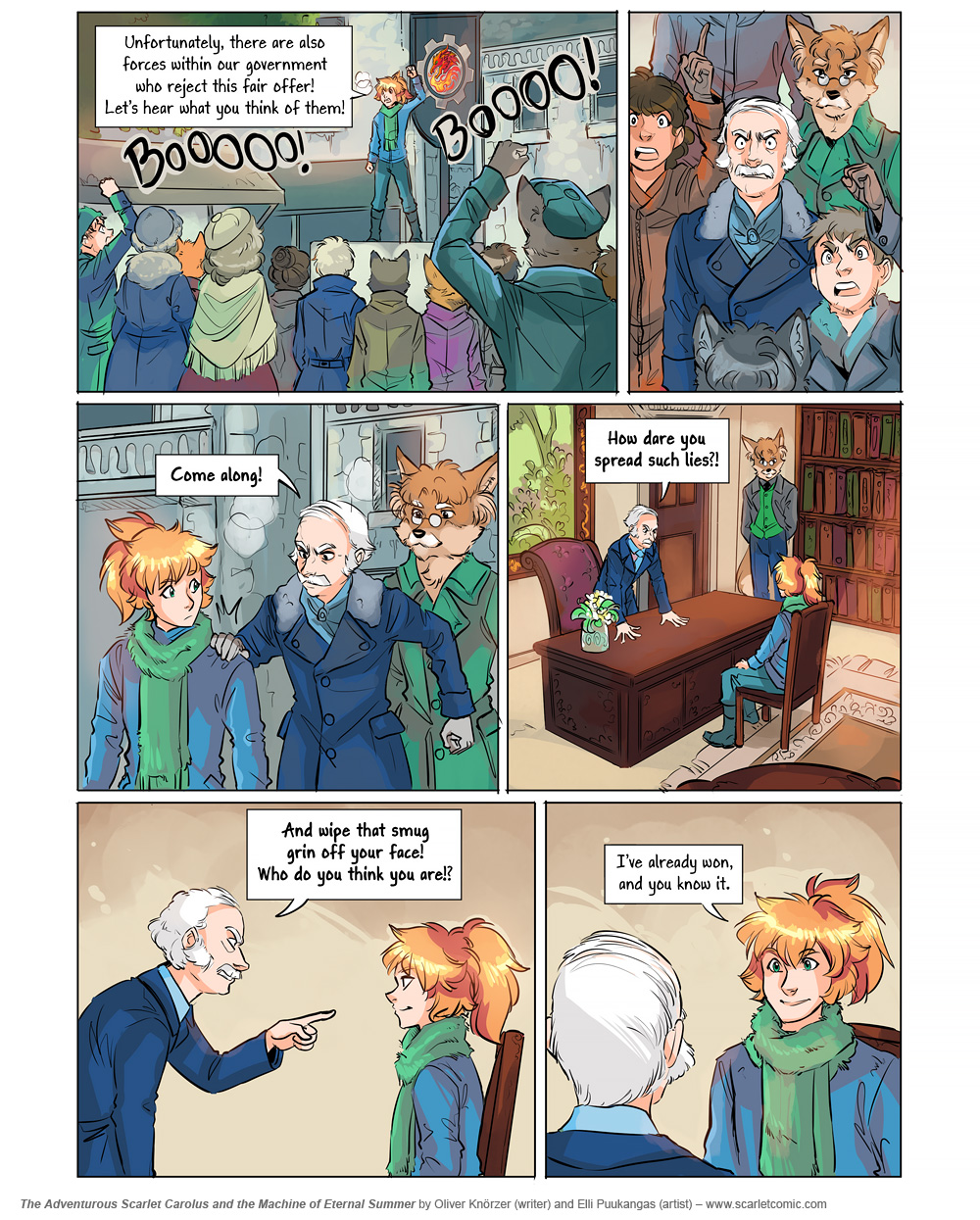 The Adventurous Scarlet Carolus – Machine Girl 050 (2026-01-27). Oliver Knörzer (writer) & Elli Puukangas (artist), CC BY-NC-ND 4.0. https://www.sandraandwoo.com/scarlet/comic/machine-girl-050/