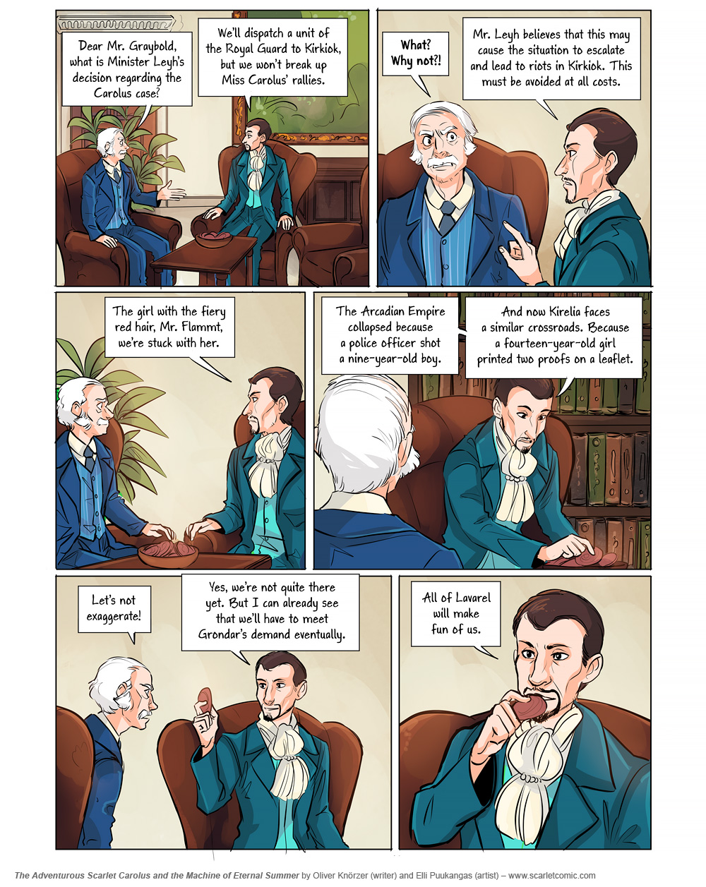 The Adventurous Scarlet Carolus – Machine Girl 051 (2026-02-02). Oliver Knörzer (writer) & Elli Puukangas (artist), CC BY-NC-ND 4.0. https://www.sandraandwoo.com/scarlet/comic/machine-girl-051/