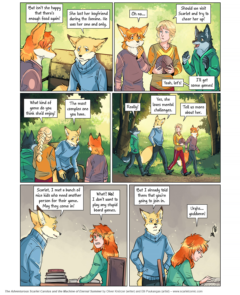 The Adventurous Scarlet Carolus – Machine Girl 006 (2025-07-31). Oliver Knörzer (writer) & Elli Puukangas (artist), CC BY-NC-ND 4.0. https://www.sandraandwoo.com/scarlet/comic/machine-girl-006/