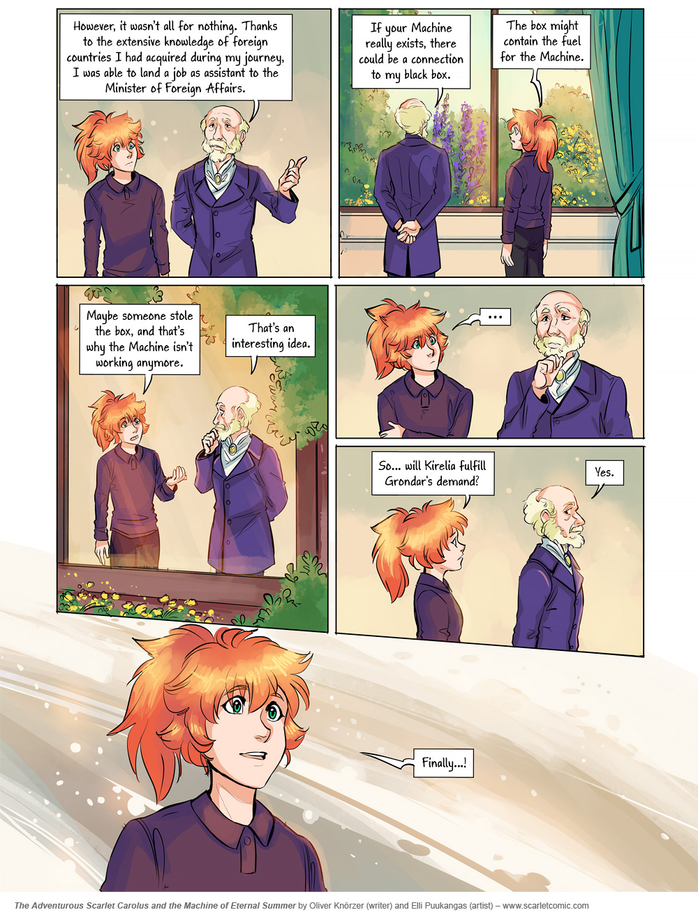 The Adventurous Scarlet Carolus – Machine Girl 060 (2026-03-23). Oliver Knörzer (writer) & Elli Puukangas (artist), CC BY-NC-ND 4.0. https://www.sandraandwoo.com/scarlet/comic/machine-girl-060/