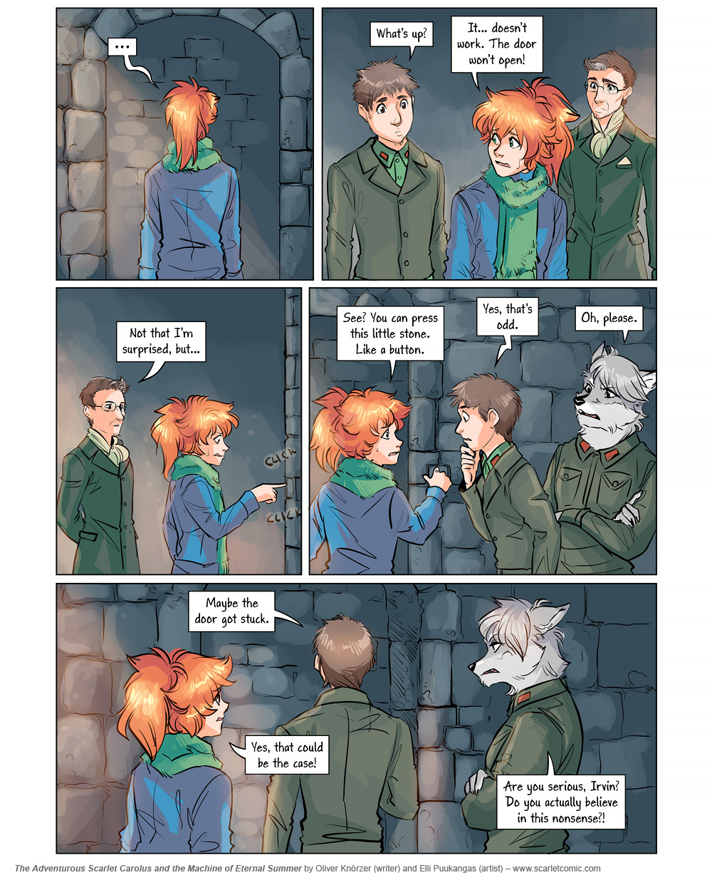 The Adventurous Scarlet Carolus – Machine Girl 063 (2026-04-18). Oliver Knörzer (writer) & Elli Puukangas (artist), CC BY-NC-ND 4.0. https://www.sandraandwoo.com/scarlet/comic/machine-girl-063/