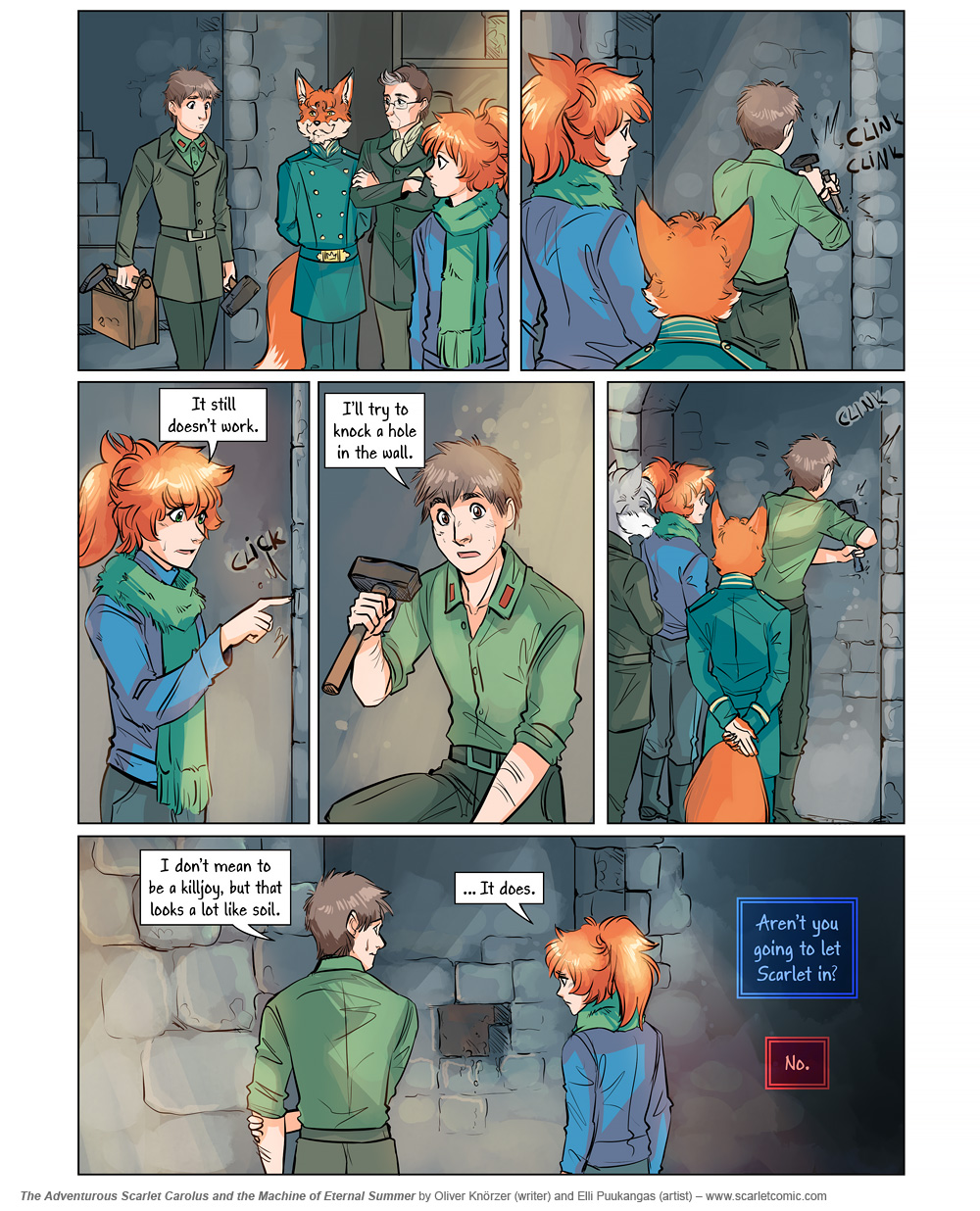 The Adventurous Scarlet Carolus – Machine Girl 064 (2026-04-29). Oliver Knörzer (writer) & Elli Puukangas (artist), CC BY-NC-ND 4.0. https://www.sandraandwoo.com/scarlet/comic/machine-girl-064/