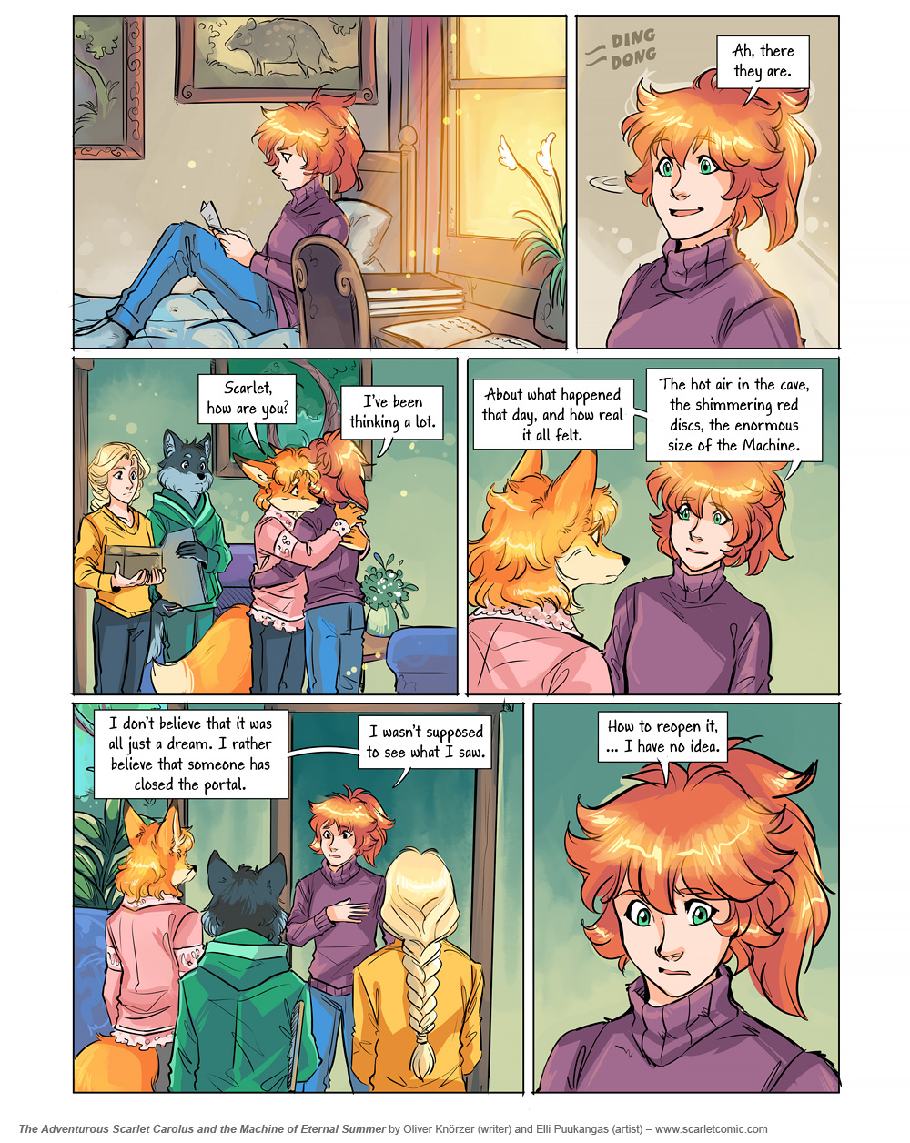 The Adventurous Scarlet Carolus – Machine Girl 073 (2026-07-01). Oliver Knörzer (writer) & Elli Puukangas (artist), CC BY-NC-ND 4.0. https://www.sandraandwoo.com/scarlet/comic/machine-girl-073/