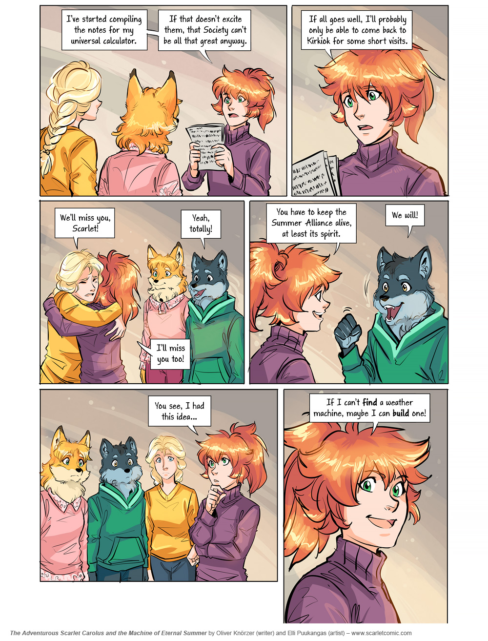 The Adventurous Scarlet Carolus – Machine Girl 075 (2026-07-20). Oliver Knörzer (writer) & Elli Puukangas (artist), CC BY-NC-ND 4.0. https://www.sandraandwoo.com/scarlet/comic/machine-girl-075/