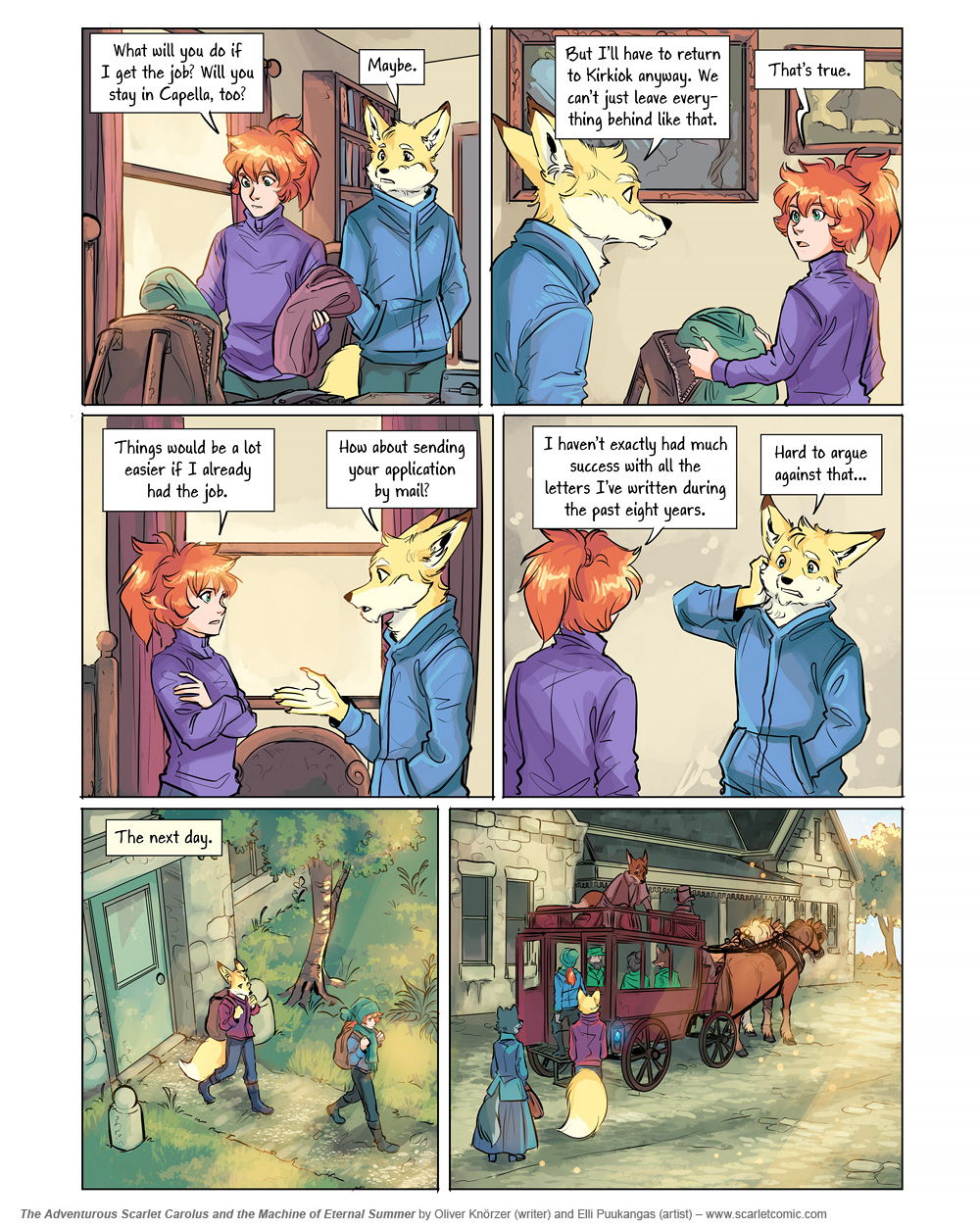 The Adventurous Scarlet Carolus – Machine Girl 076 (2026-07-29). Oliver Knörzer (writer) & Elli Puukangas (artist), CC BY-NC-ND 4.0. https://www.sandraandwoo.com/scarlet/comic/machine-girl-076/