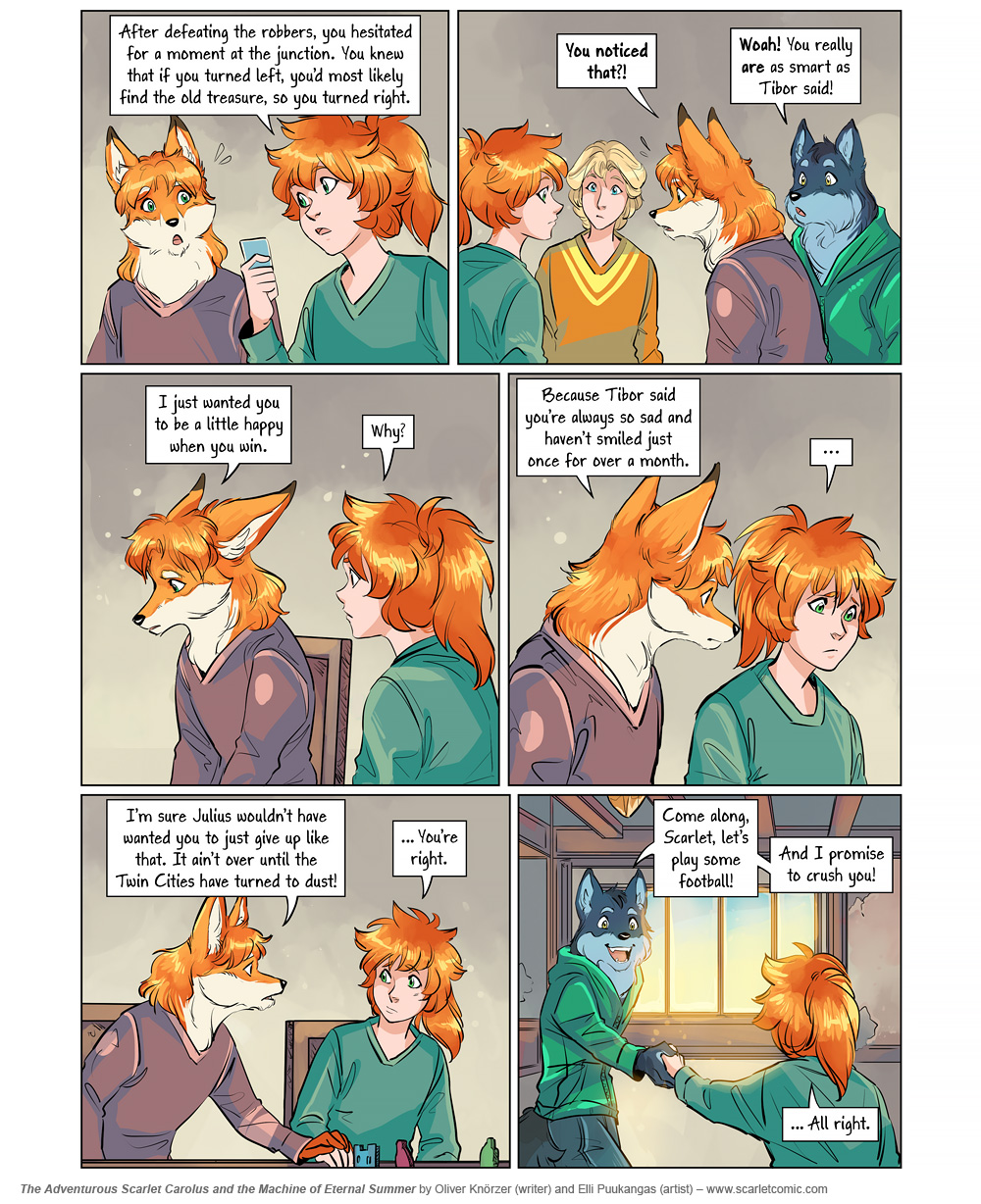 The Adventurous Scarlet Carolus – Machine Girl 008 (2025-08-07). Oliver Knörzer (writer) & Elli Puukangas (artist), CC BY-NC-ND 4.0. https://www.sandraandwoo.com/scarlet/comic/machine-girl-008/