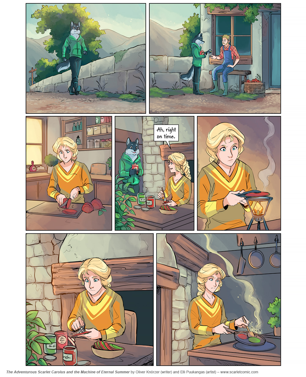 The Adventurous Scarlet Carolus – Machine Girl 009 (2025-08-11). Oliver Knörzer (writer) & Elli Puukangas (artist), CC BY-NC-ND 4.0. https://www.sandraandwoo.com/scarlet/comic/machine-girl-009/