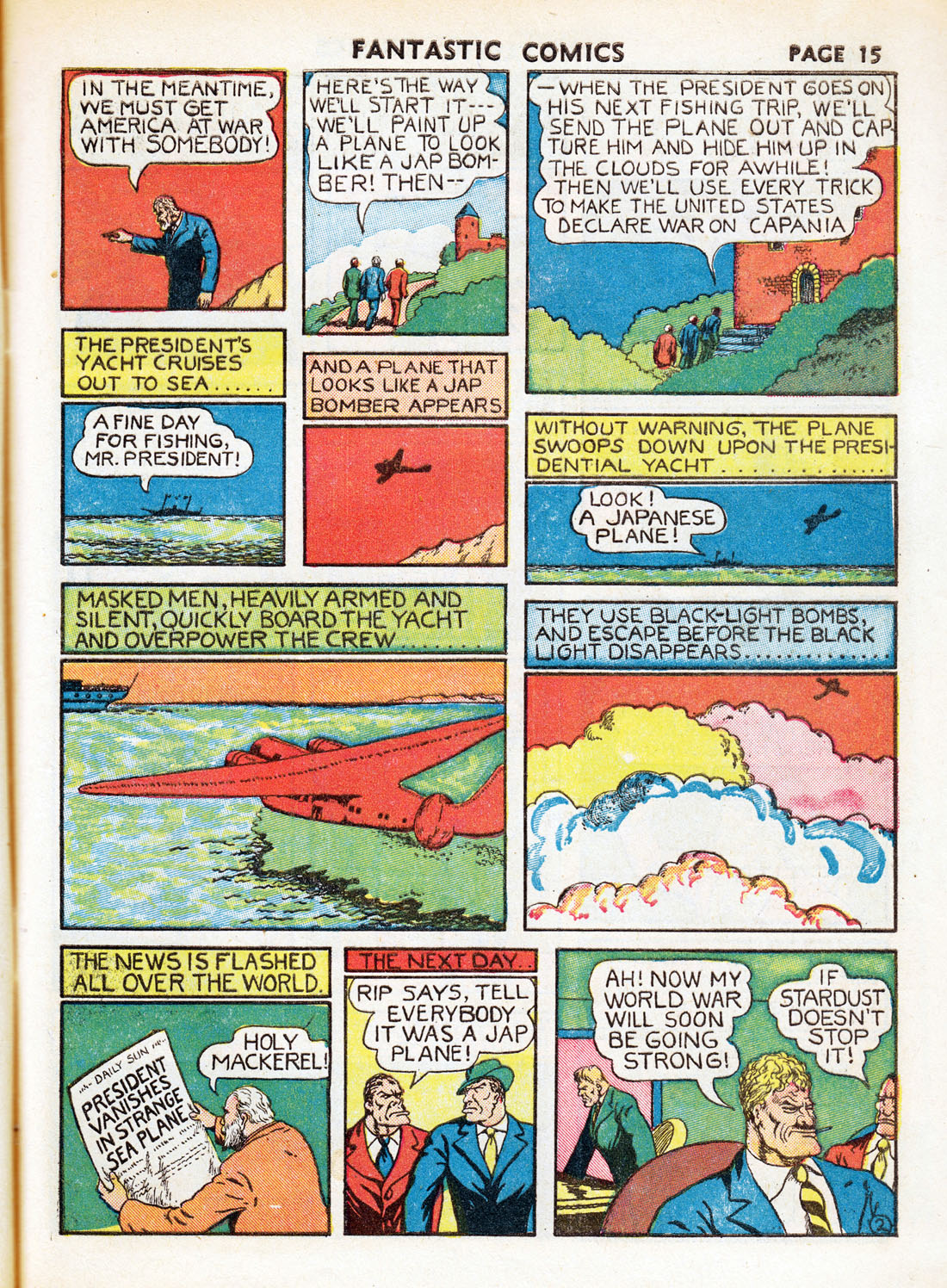 Stardust the Super Wizard, page 2. Stardust the Super Wizard by Fletcher Hanks. Public domain in the United States. https://digitalcomicmuseum.com/