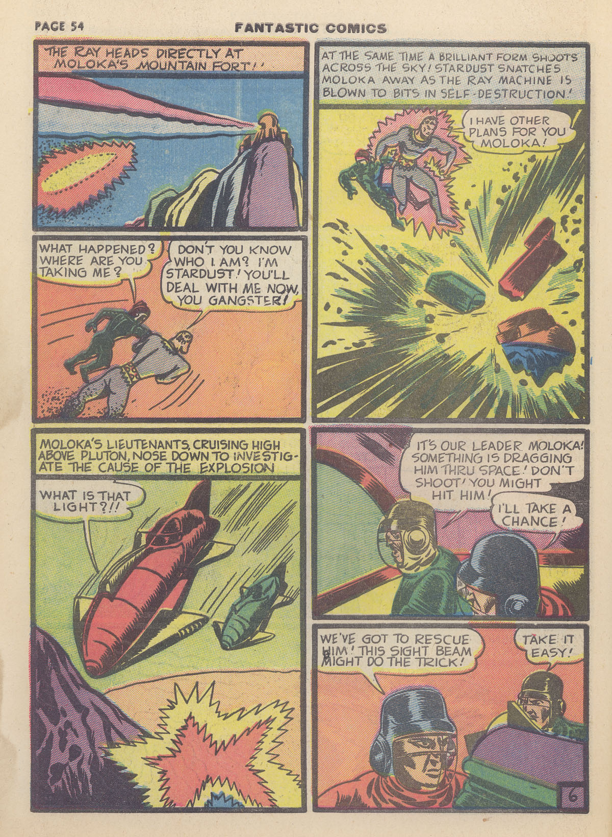 Stardust the Super Wizard, page 12. Stardust the Super Wizard by Fletcher Hanks. Public domain in the United States. https://digitalcomicmuseum.com/