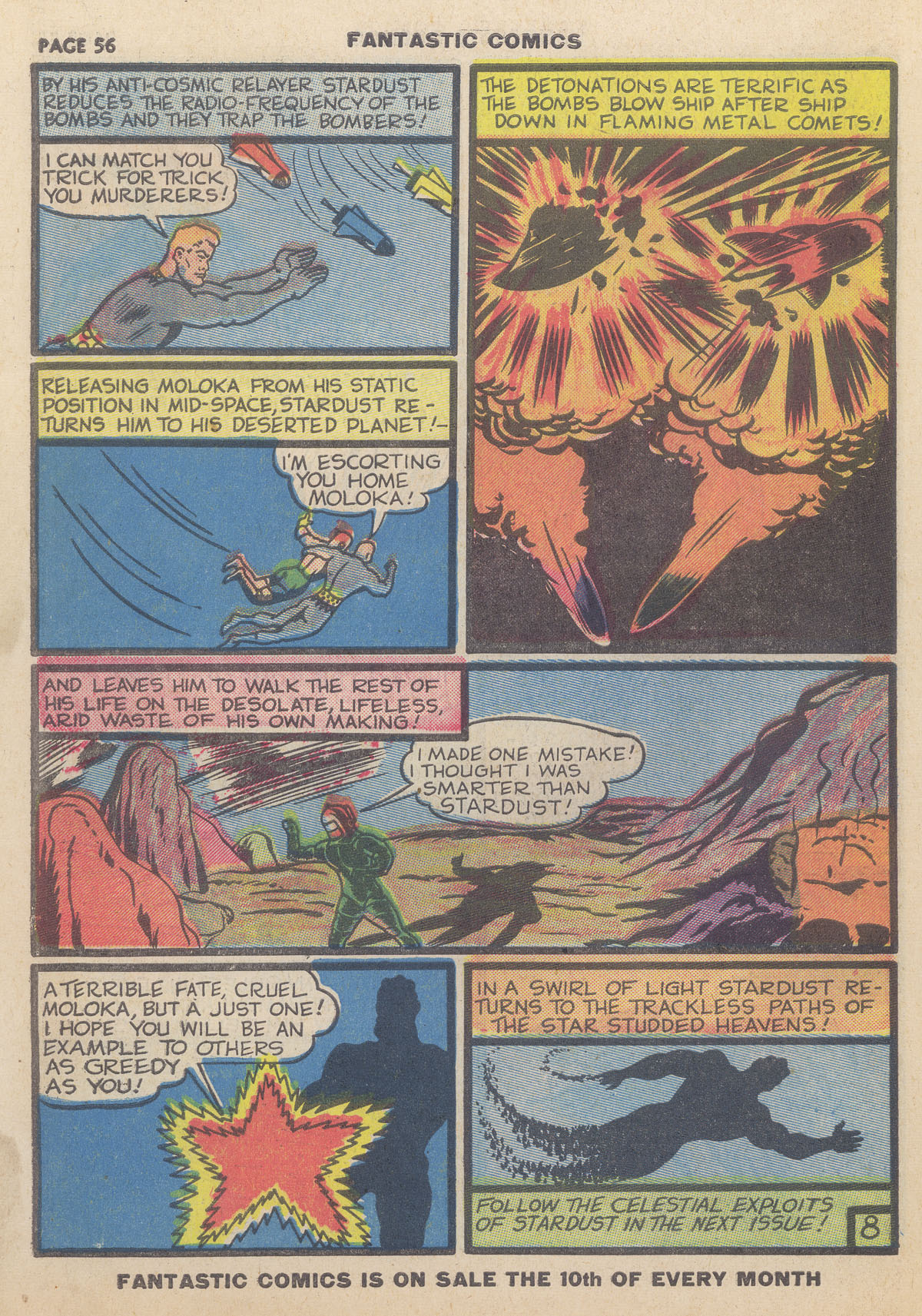Stardust the Super Wizard, page 14. Stardust the Super Wizard by Fletcher Hanks. Public domain in the United States. https://digitalcomicmuseum.com/