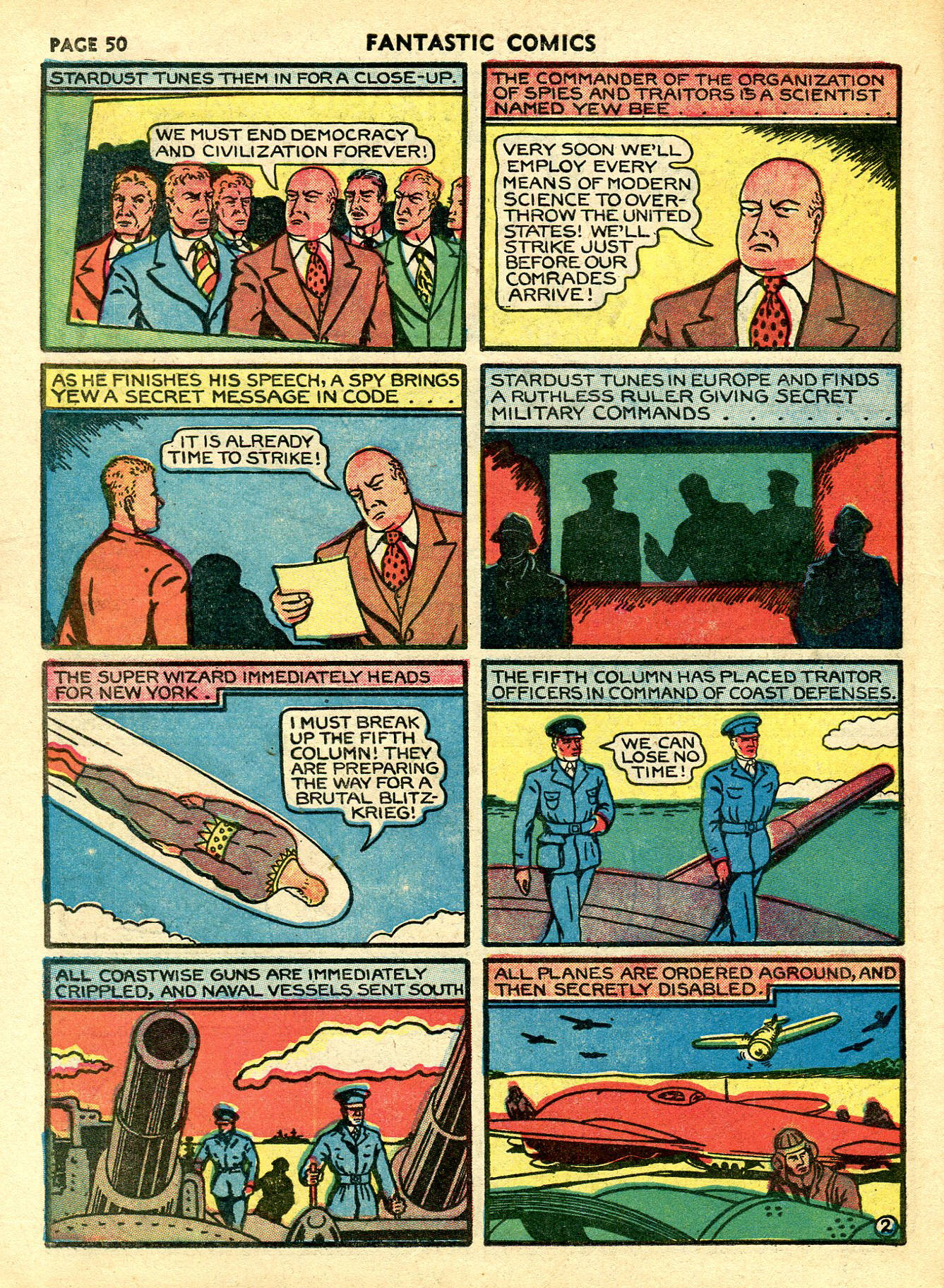 Stardust the Super Wizard, page 16. Stardust the Super Wizard by Fletcher Hanks. Public domain in the United States. https://digitalcomicmuseum.com/