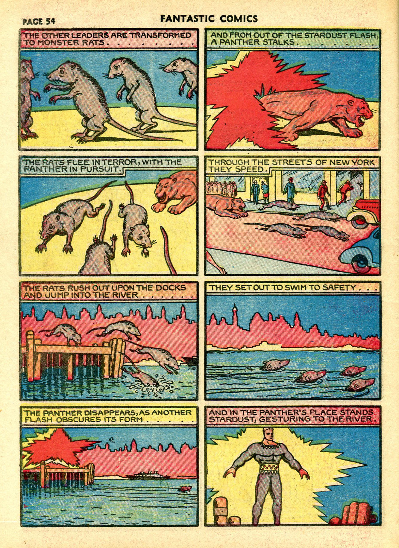 Stardust the Super Wizard, page 20. Stardust the Super Wizard by Fletcher Hanks. Public domain in the United States. https://digitalcomicmuseum.com/