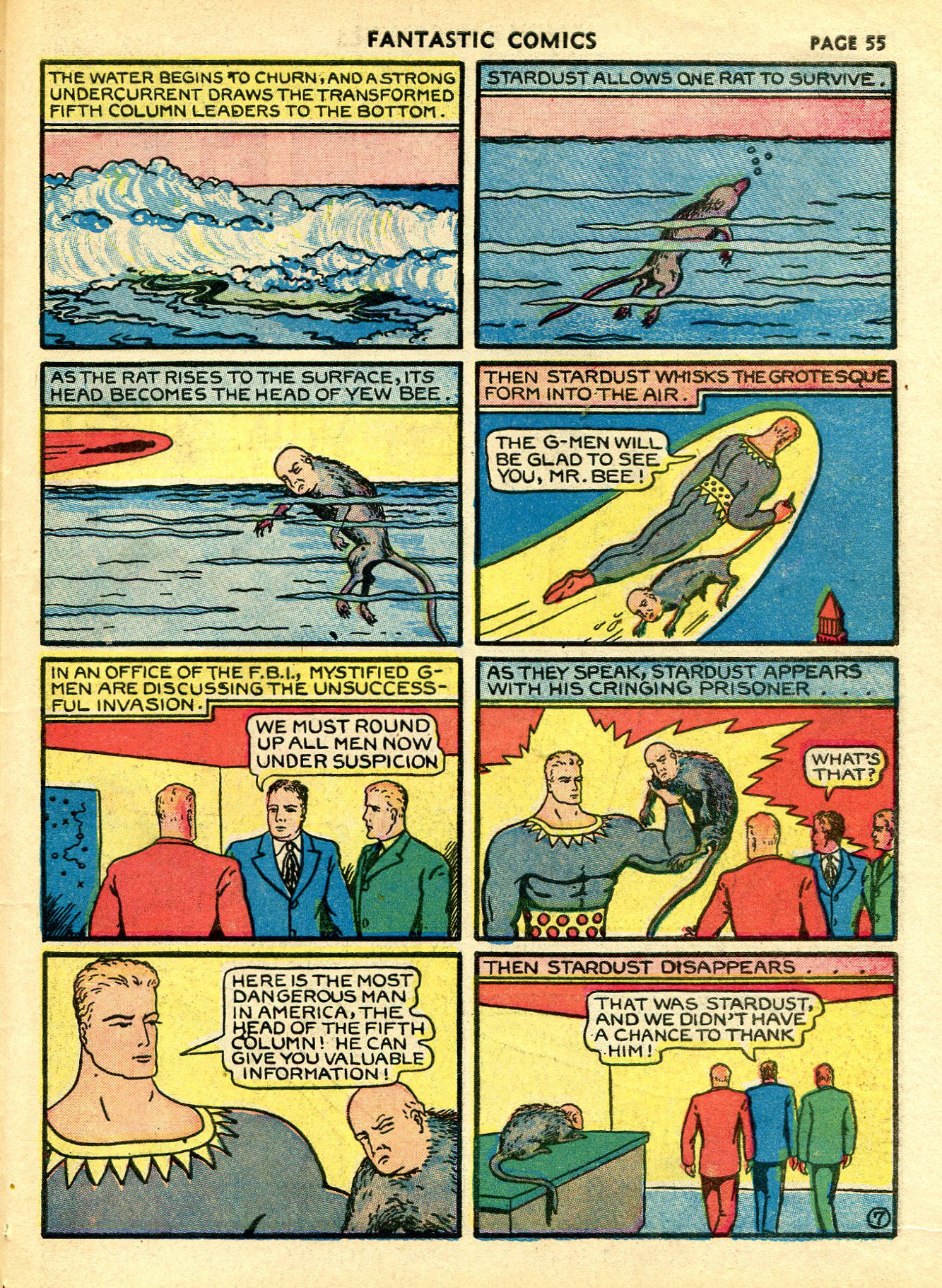 Stardust the Super Wizard, page 21. Stardust the Super Wizard by Fletcher Hanks. Public domain in the United States. https://digitalcomicmuseum.com/