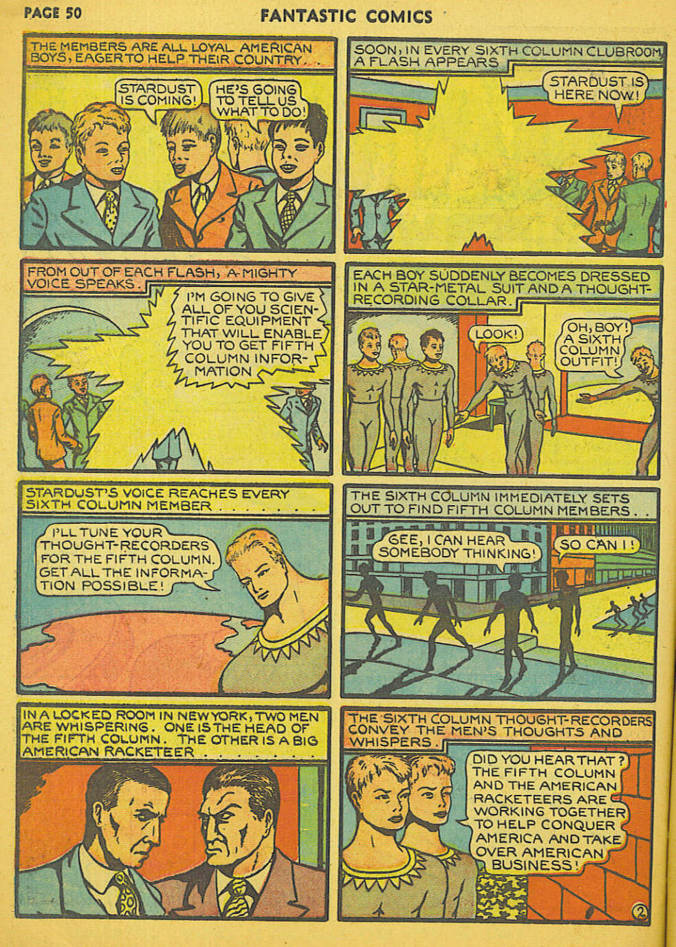 Stardust the Super Wizard, page 23. Stardust the Super Wizard by Fletcher Hanks. Public domain in the United States. https://digitalcomicmuseum.com/