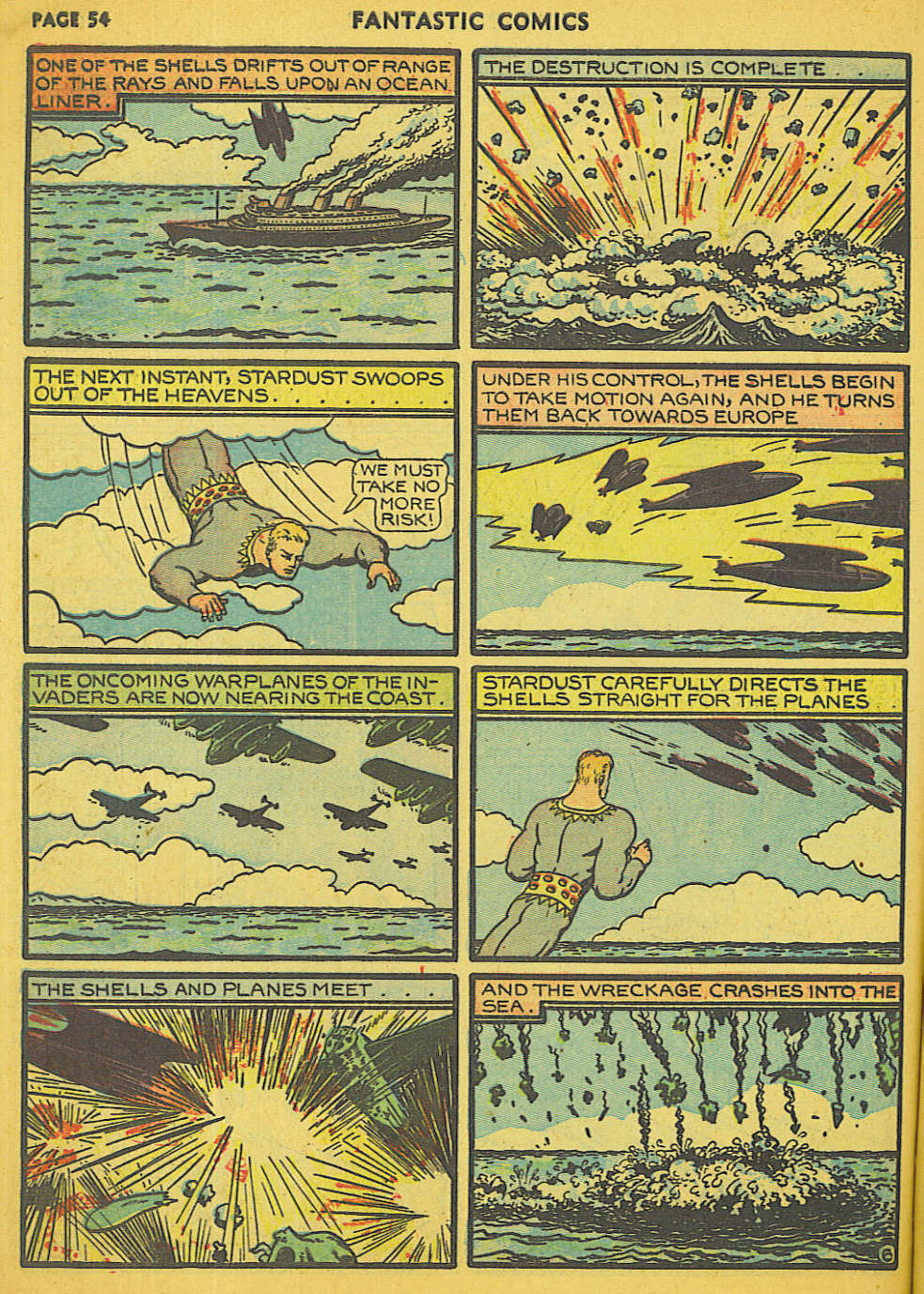 Stardust the Super Wizard, page 27. Stardust the Super Wizard by Fletcher Hanks. Public domain in the United States. https://digitalcomicmuseum.com/