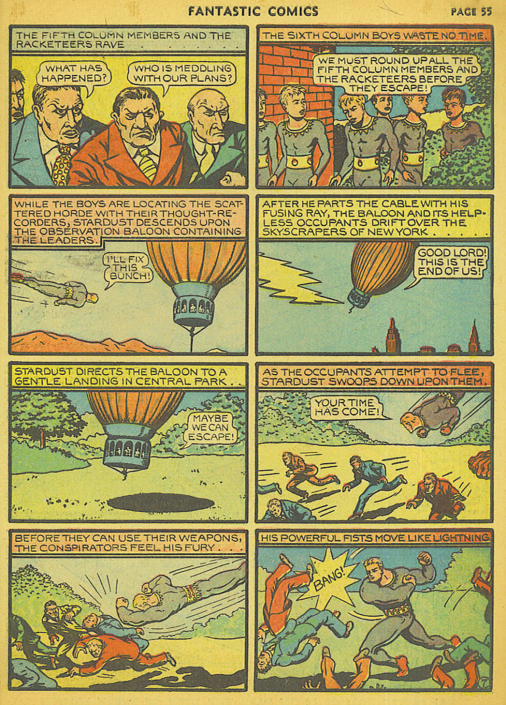 Stardust the Super Wizard, page 28. Stardust the Super Wizard by Fletcher Hanks. Public domain in the United States. https://digitalcomicmuseum.com/