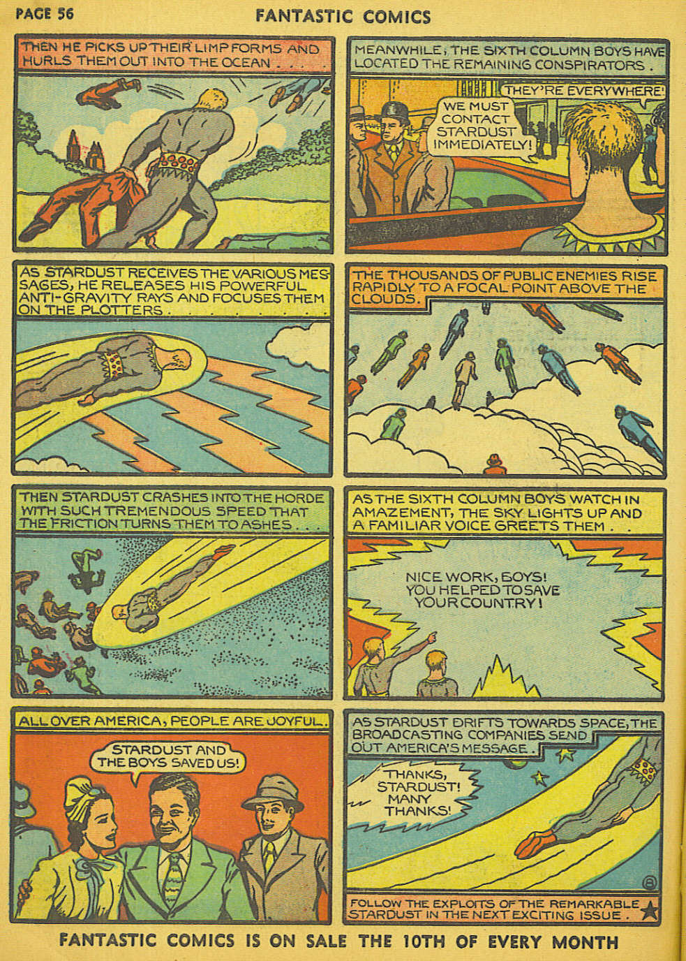 Stardust the Super Wizard, page 29. Stardust the Super Wizard by Fletcher Hanks. Public domain in the United States. https://digitalcomicmuseum.com/