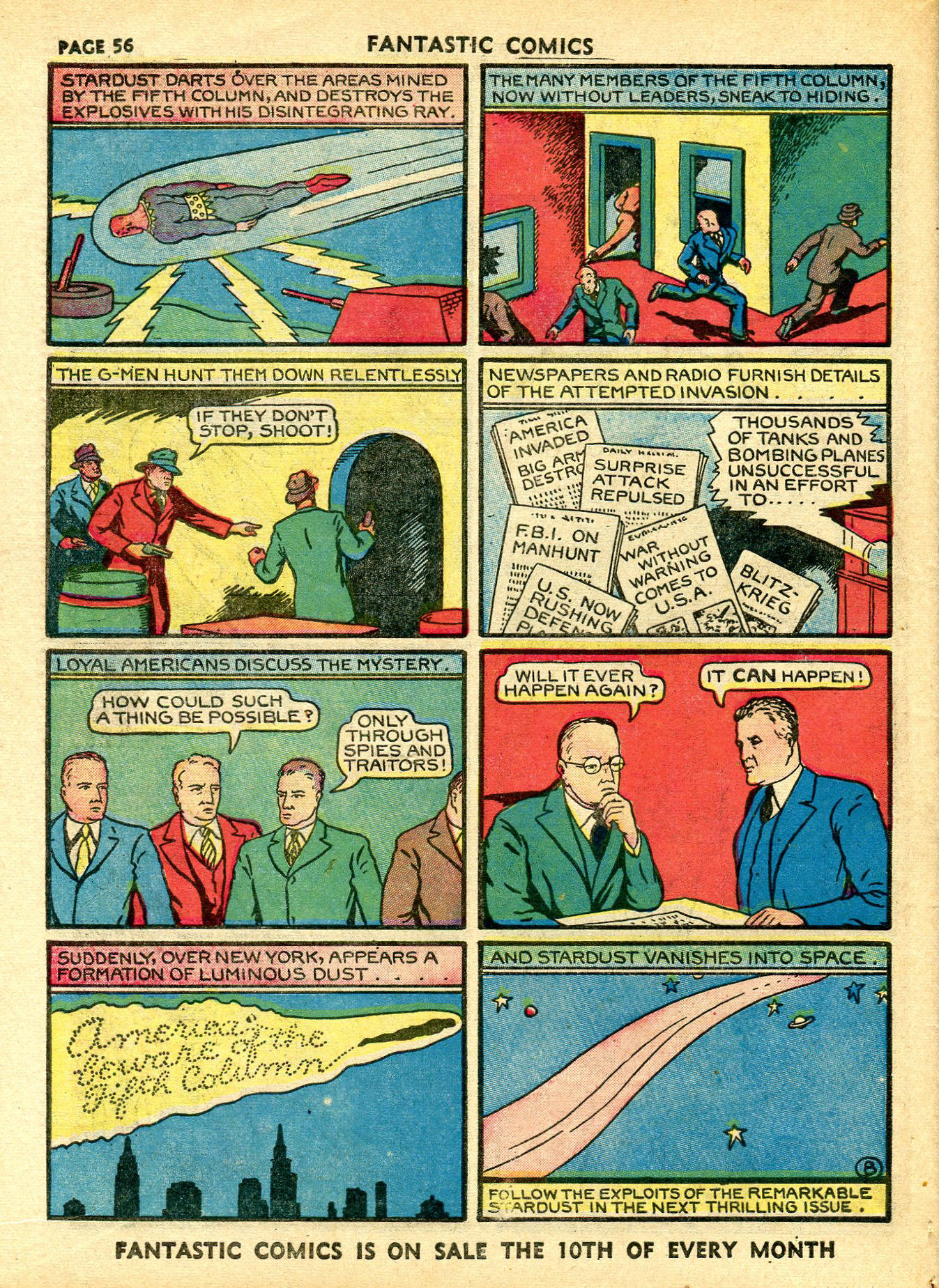 Stardust the Super Wizard, page 30. Stardust the Super Wizard by Fletcher Hanks. Public domain in the United States. https://digitalcomicmuseum.com/