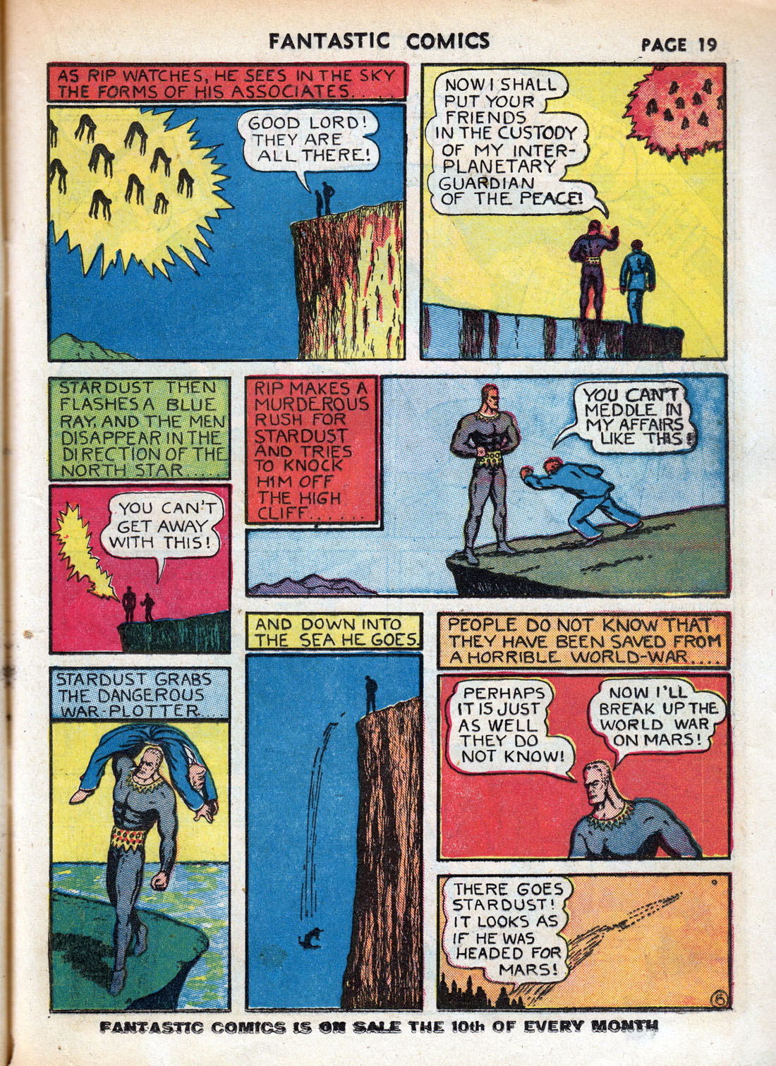 Stardust the Super Wizard, page 6. Stardust the Super Wizard by Fletcher Hanks. Public domain in the United States. https://digitalcomicmuseum.com/
