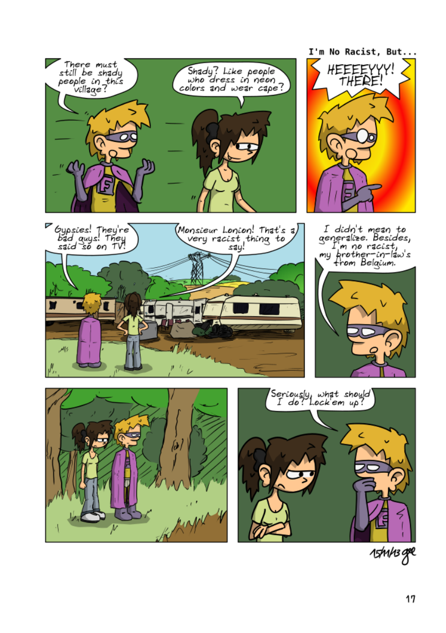 The Unnecessary Adventures of Superfluous, page 16. The Unnecessary Adventures of Superfluous by Gee, CC BY-SA 2.0 France. https://editions.ptilouk.net/superfluous/