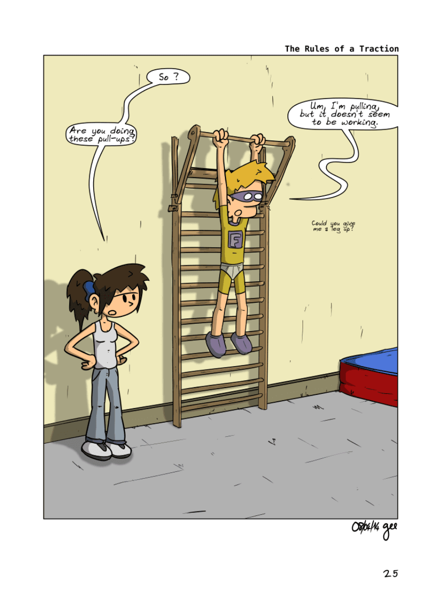 The Unnecessary Adventures of Superfluous, page 24. The Unnecessary Adventures of Superfluous by Gee, CC BY-SA 2.0 France. https://editions.ptilouk.net/superfluous/