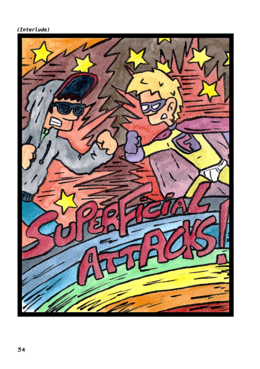The Unnecessary Adventures of Superfluous, page 33. The Unnecessary Adventures of Superfluous by Gee, CC BY-SA 2.0 France. https://editions.ptilouk.net/superfluous/