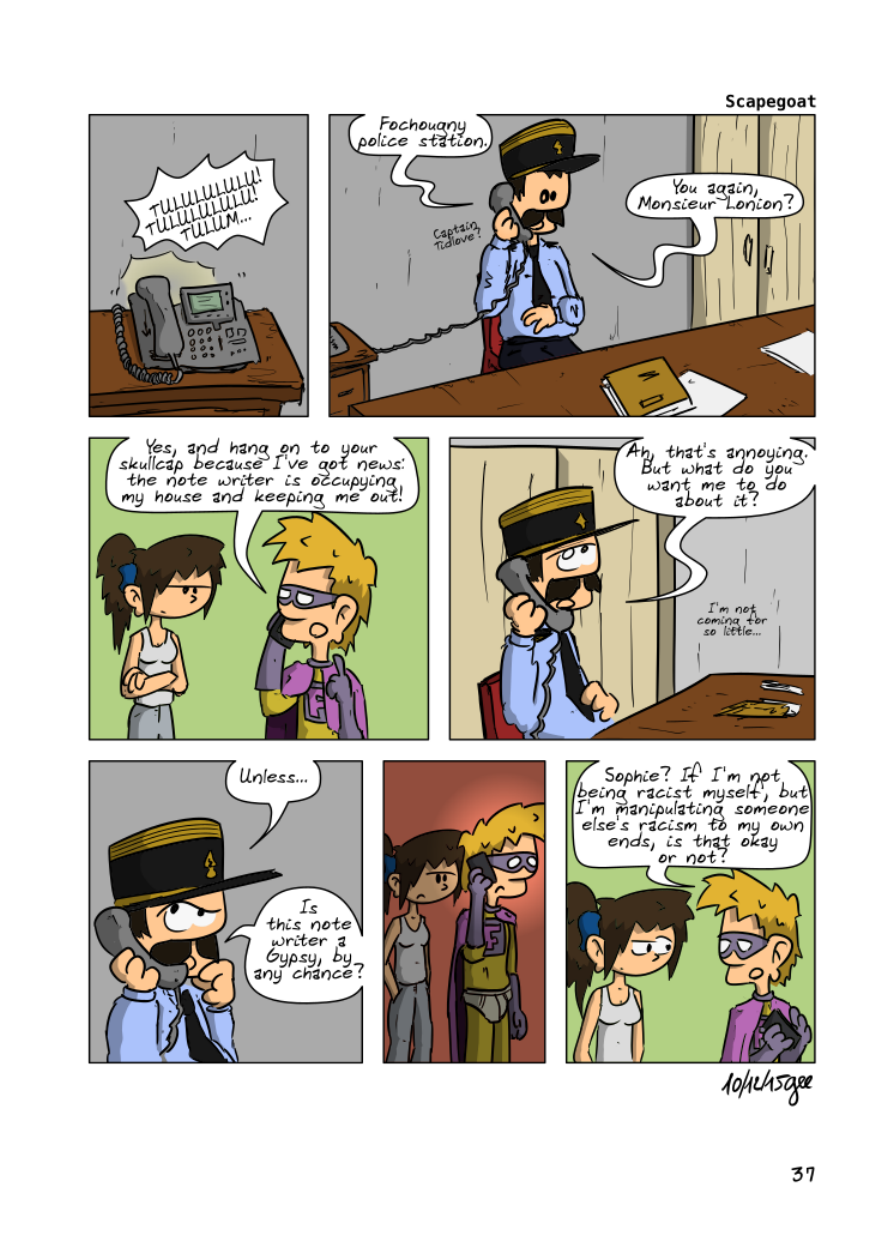 The Unnecessary Adventures of Superfluous, page 36. The Unnecessary Adventures of Superfluous by Gee, CC BY-SA 2.0 France. https://editions.ptilouk.net/superfluous/