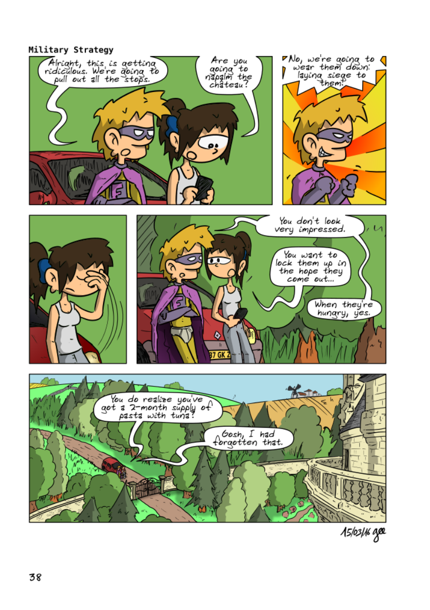 The Unnecessary Adventures of Superfluous, page 37. The Unnecessary Adventures of Superfluous by Gee, CC BY-SA 2.0 France. https://editions.ptilouk.net/superfluous/