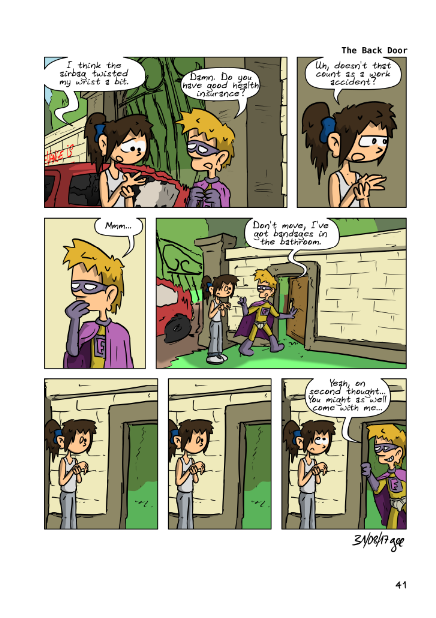 The Unnecessary Adventures of Superfluous, page 40. The Unnecessary Adventures of Superfluous by Gee, CC BY-SA 2.0 France. https://editions.ptilouk.net/superfluous/