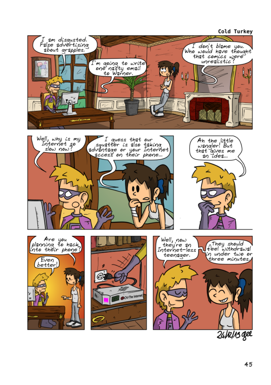 The Unnecessary Adventures of Superfluous, page 44. The Unnecessary Adventures of Superfluous by Gee, CC BY-SA 2.0 France. https://editions.ptilouk.net/superfluous/