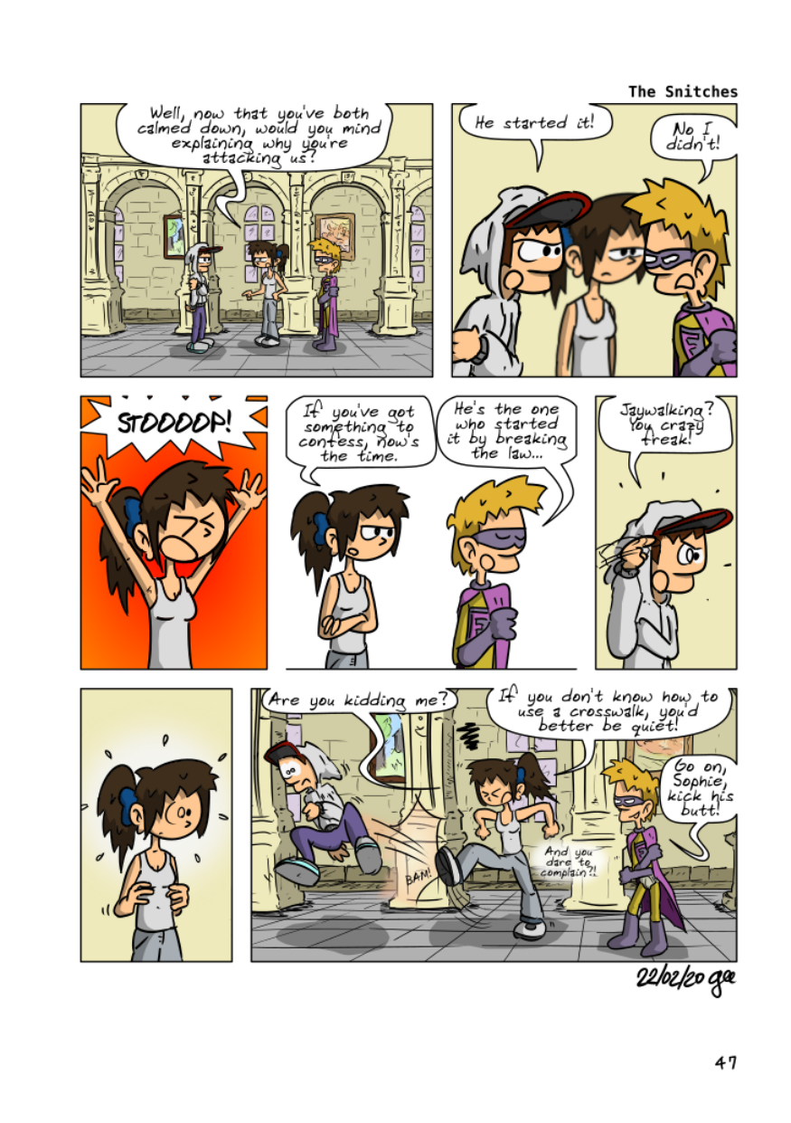 The Unnecessary Adventures of Superfluous, page 46. The Unnecessary Adventures of Superfluous by Gee, CC BY-SA 2.0 France. https://editions.ptilouk.net/superfluous/
